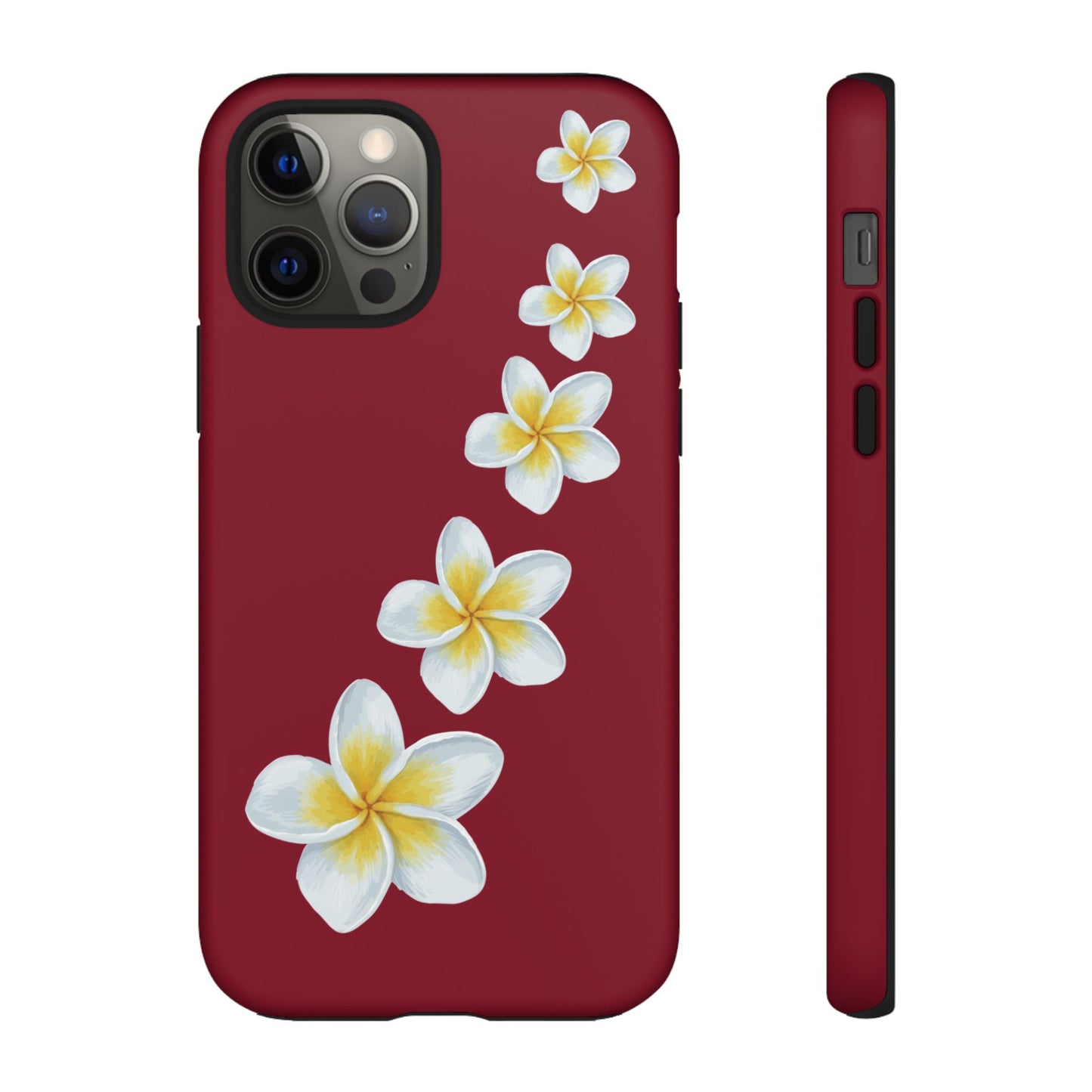 Flower Me Burgundy Durable Phone Case