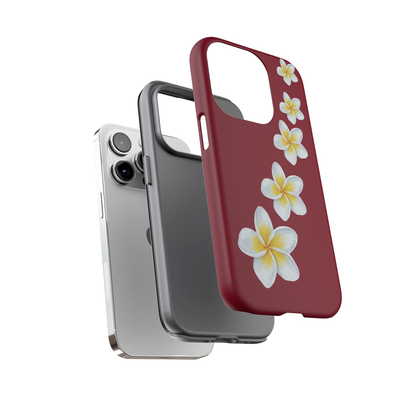 Flower Me Burgundy Durable Phone Case