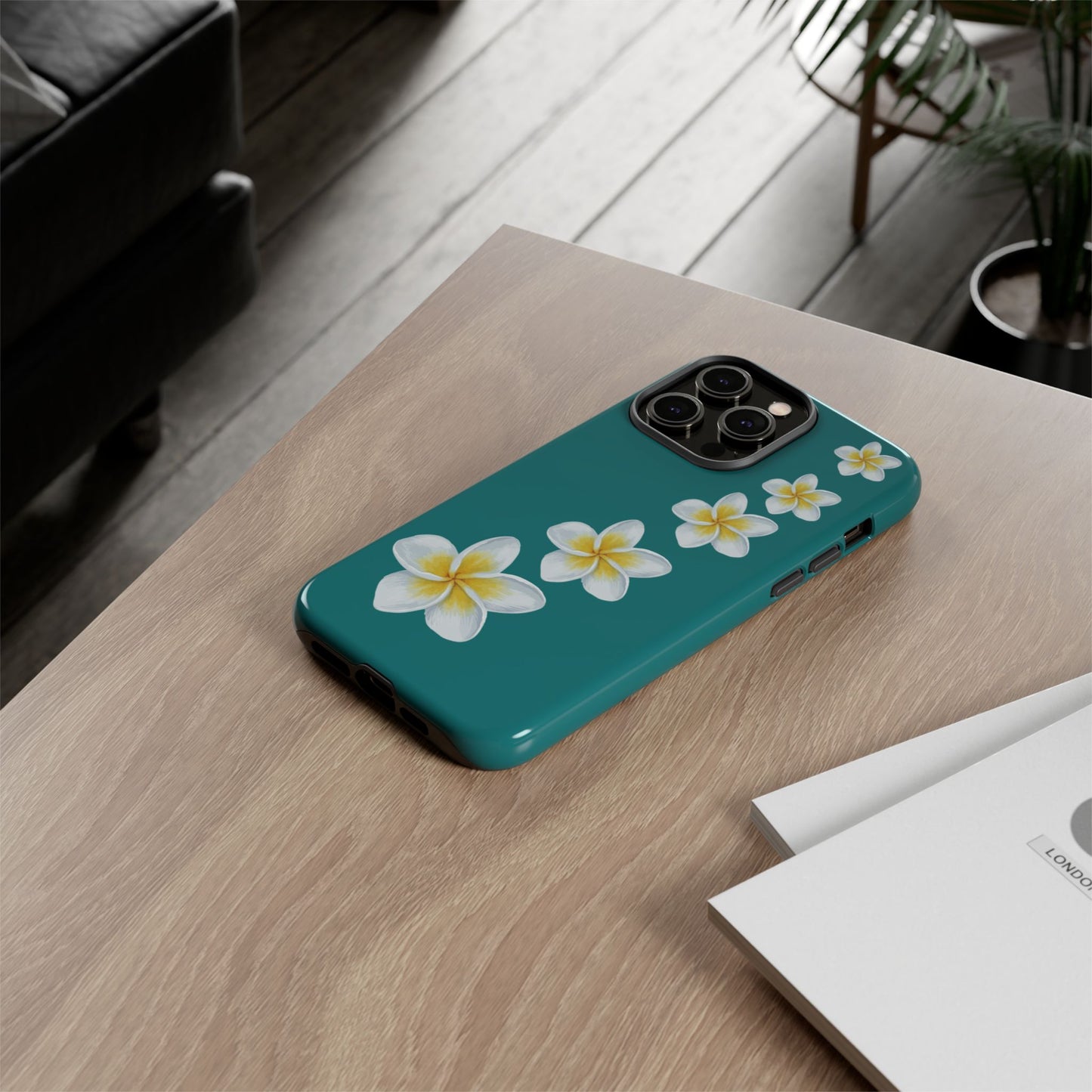 Flower Me Teal Durable Phone Case
