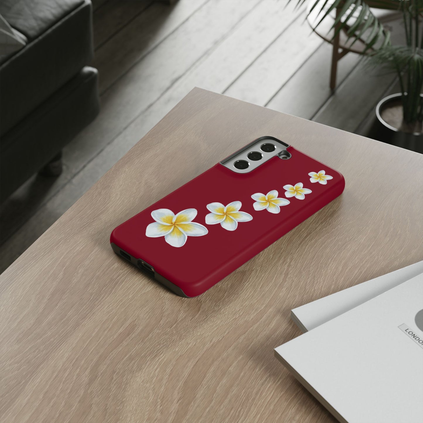 Flower Me Burgundy Durable Phone Case