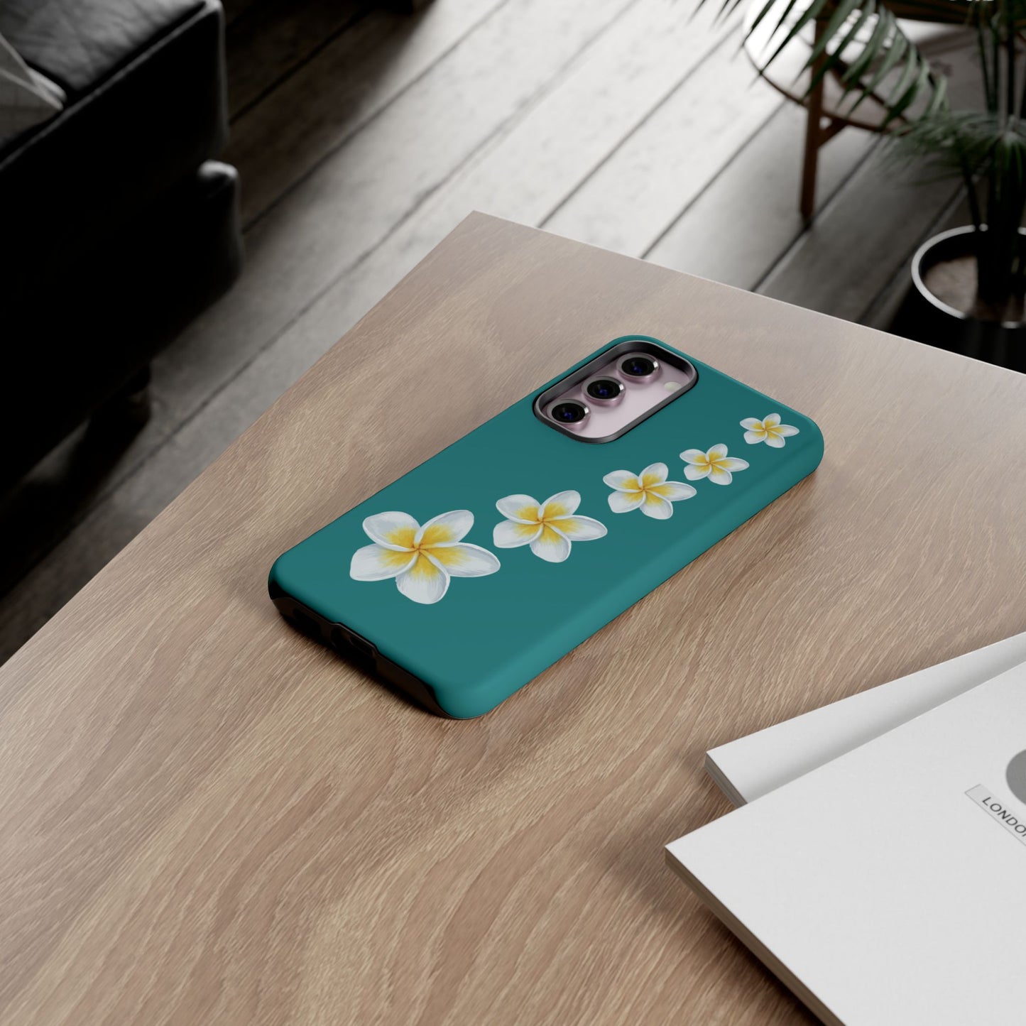 Flower Me Teal Durable Phone Case