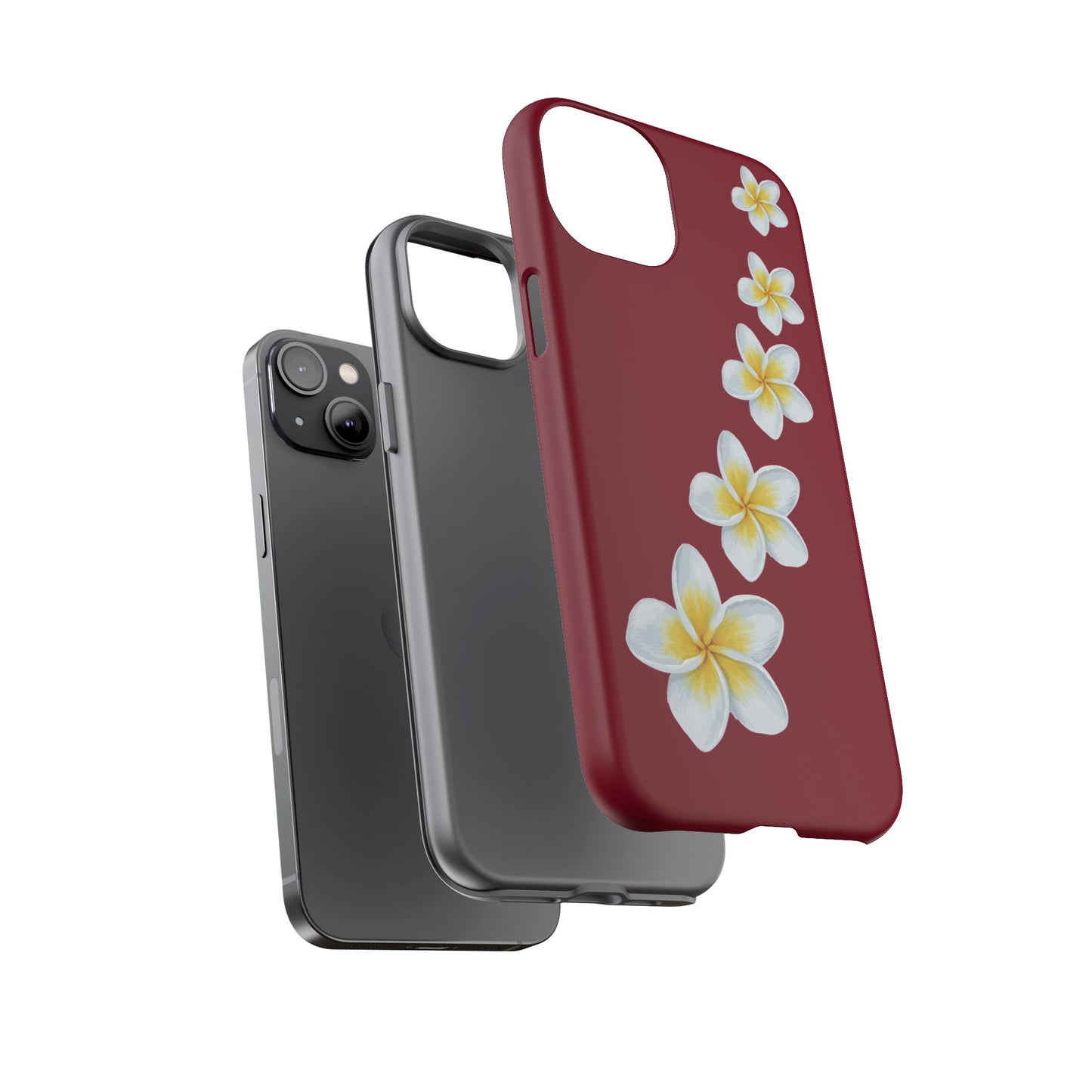 Flower Me Burgundy Durable Phone Case