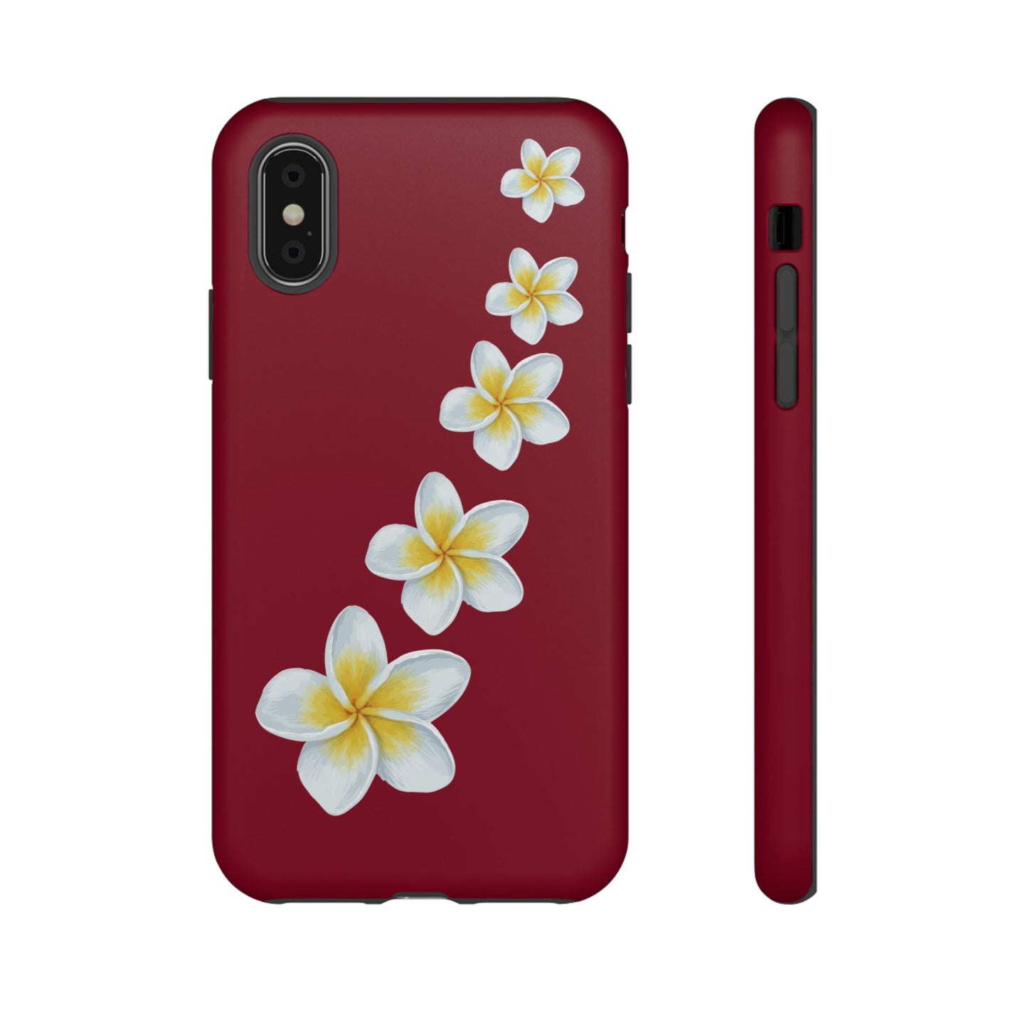 Flower Me Burgundy Durable Phone Case