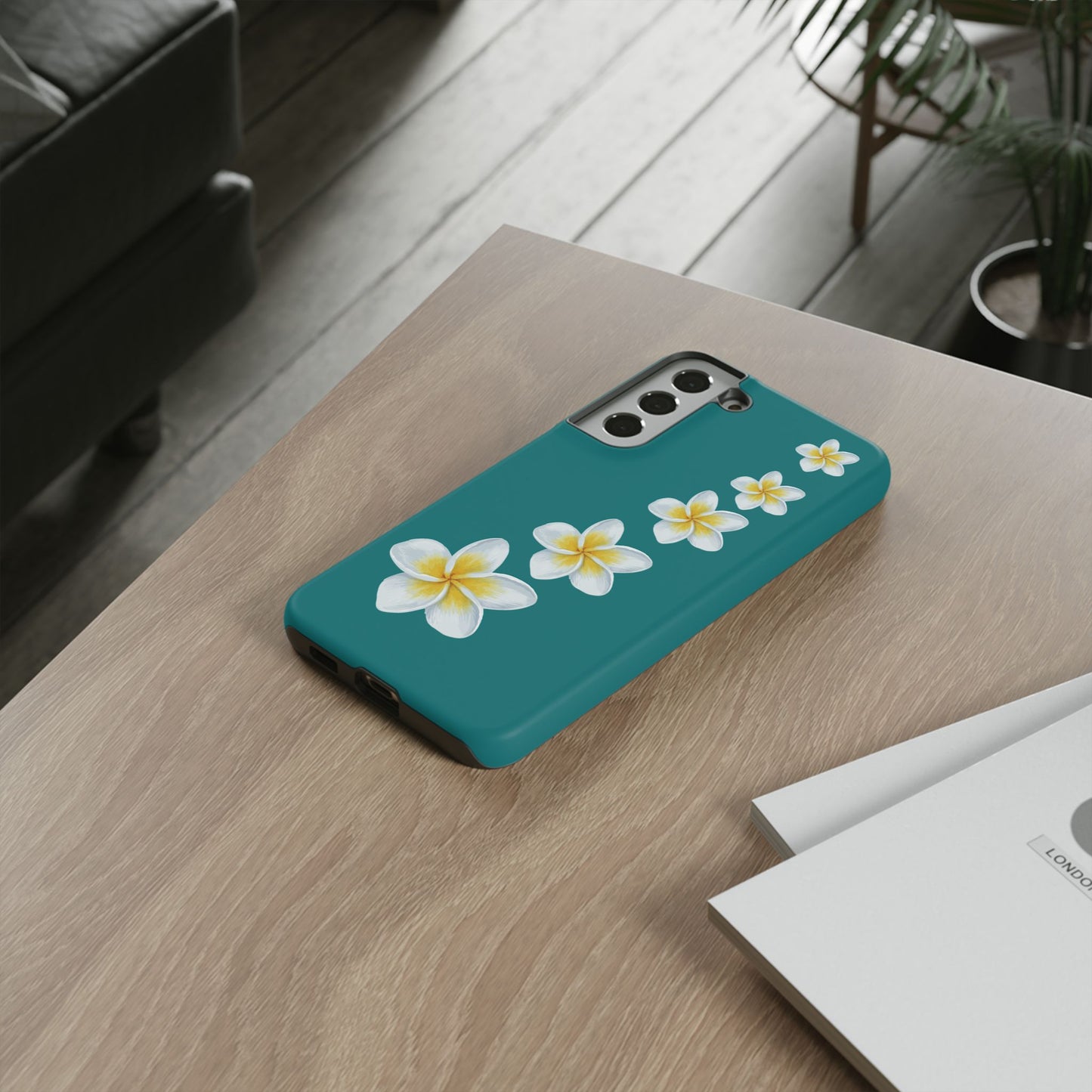 Flower Me Teal Durable Phone Case