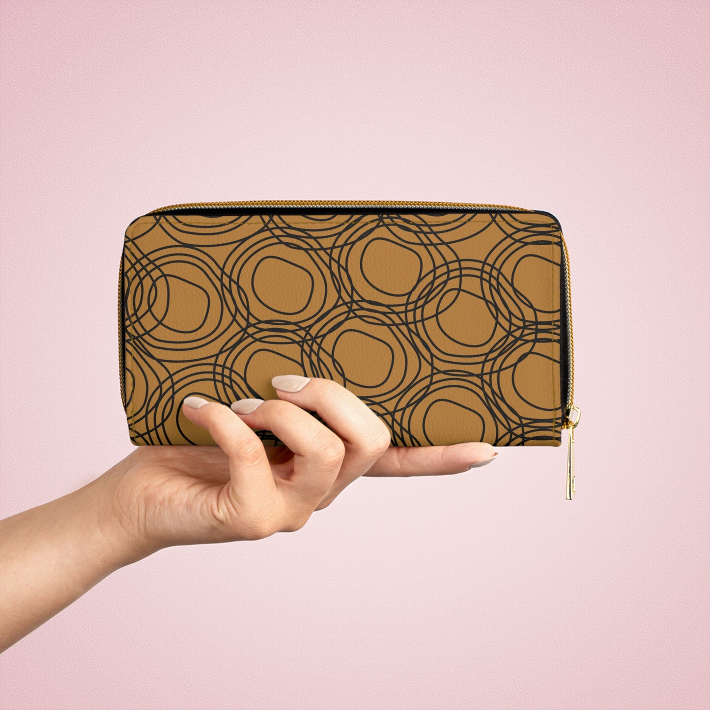 Chic Zipper Wallet in Mapel