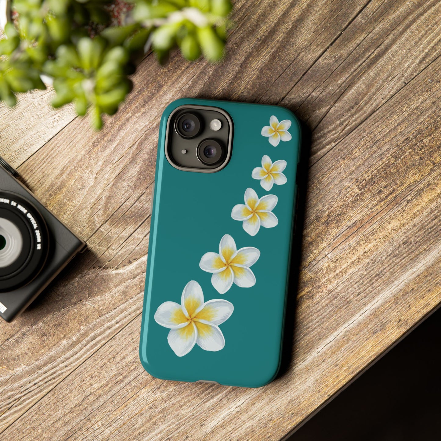Flower Me Teal Durable Phone Case
