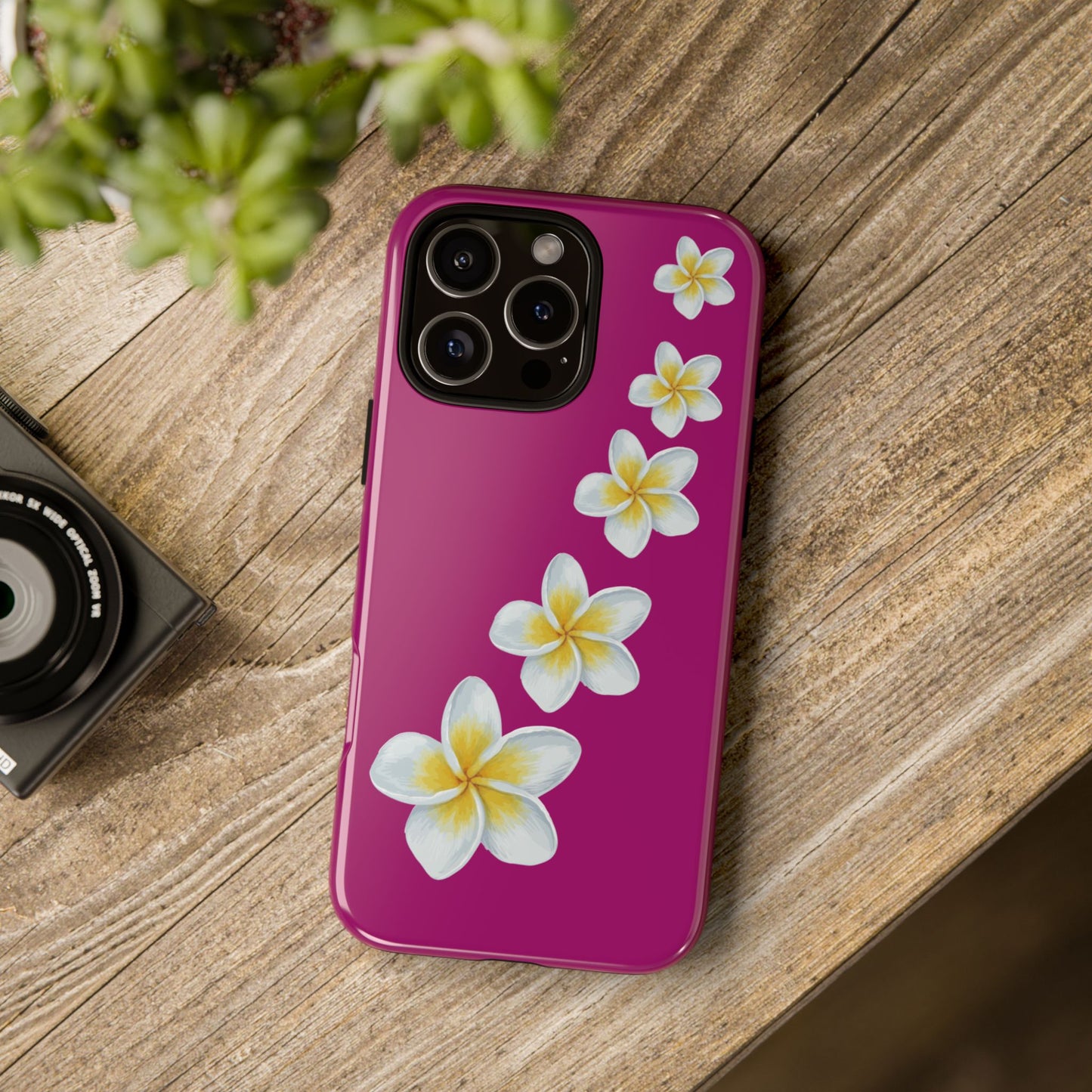 Flower Me Fuchsia Durable Phone Case