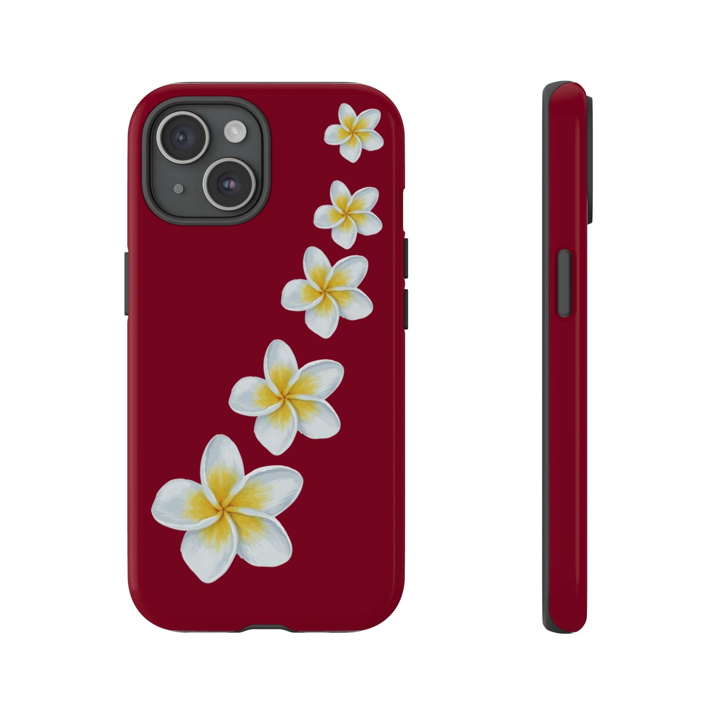 Flower Me Burgundy Durable Phone Case