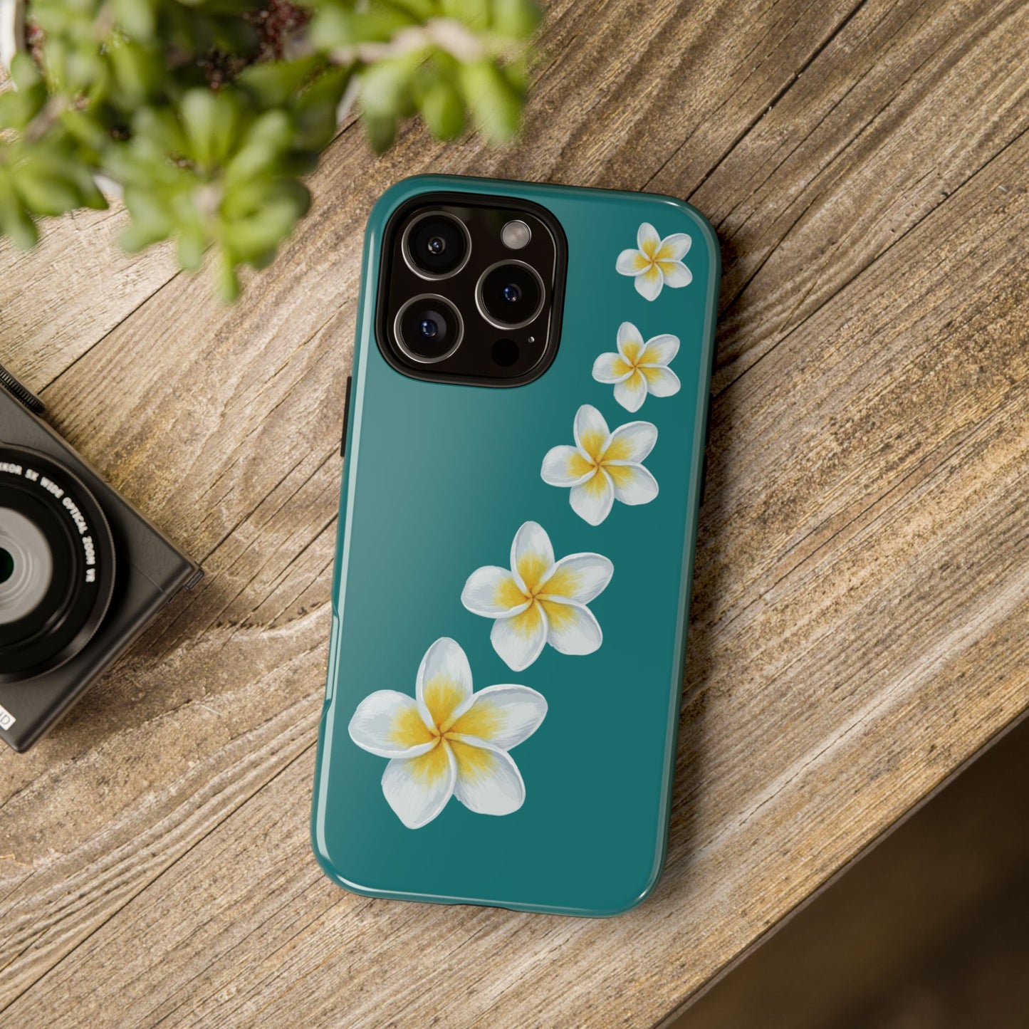 Flower Me Teal Durable Phone Case