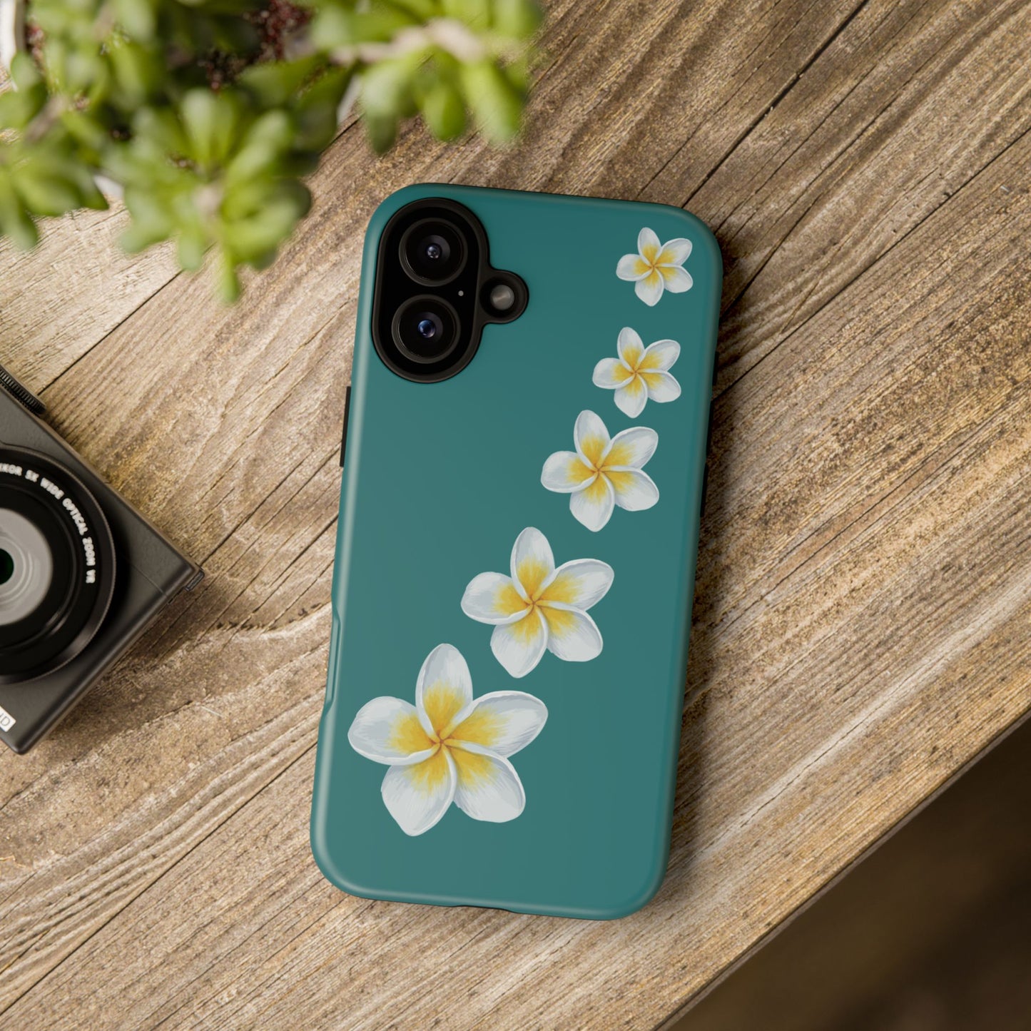 Flower Me Teal Durable Phone Case