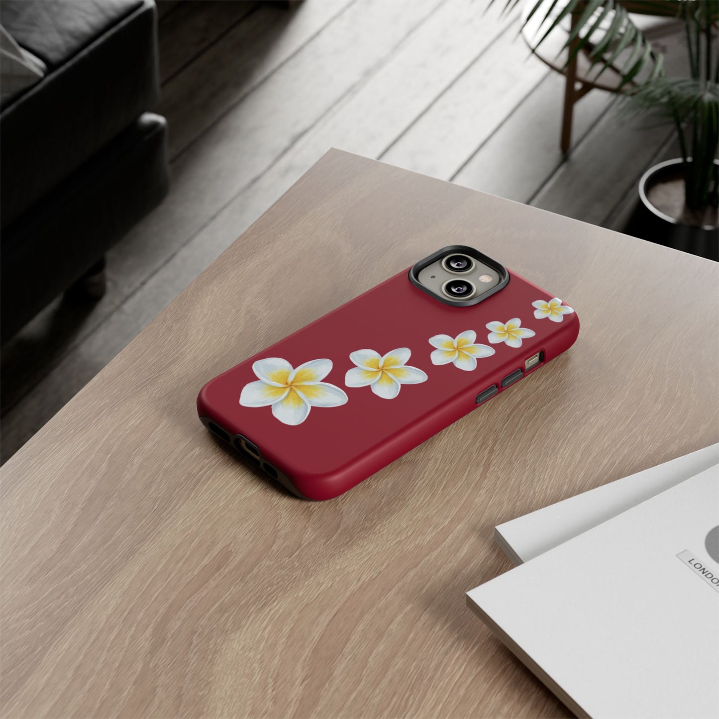 Flower Me Burgundy Durable Phone Case