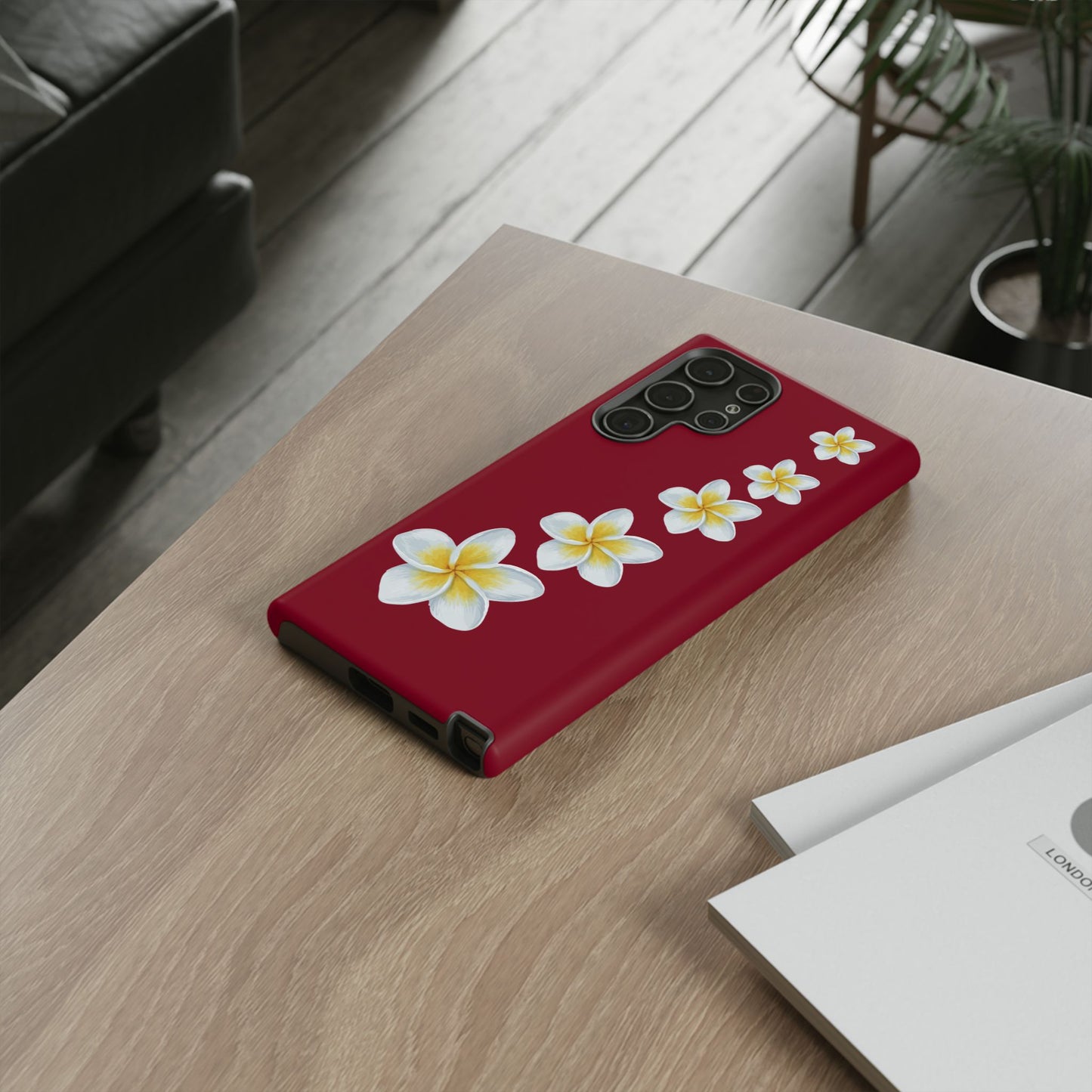 Flower Me Burgundy Durable Phone Case