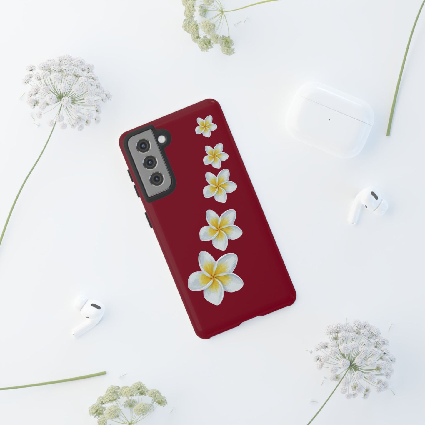 Flower Me Burgundy Durable Phone Case