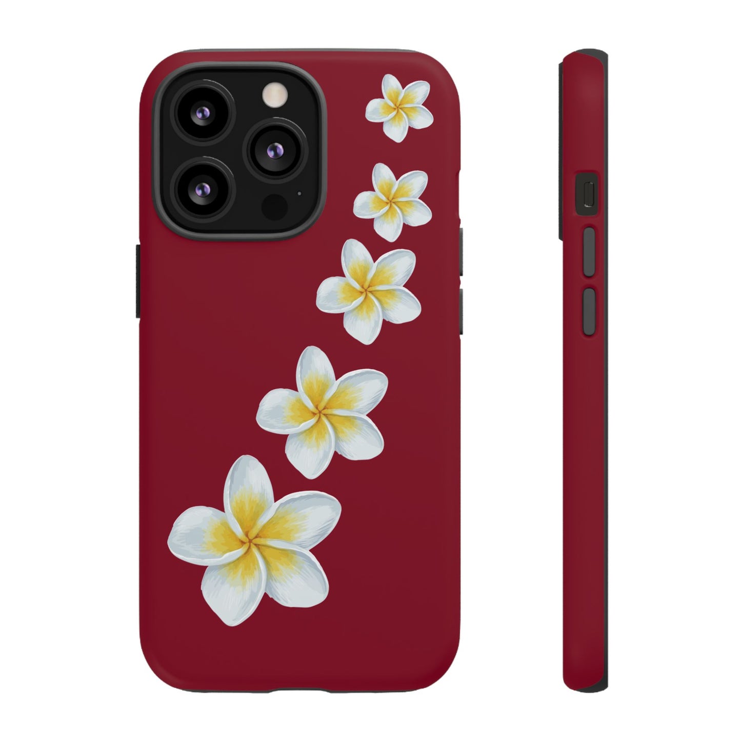 Flower Me Burgundy Durable Phone Case