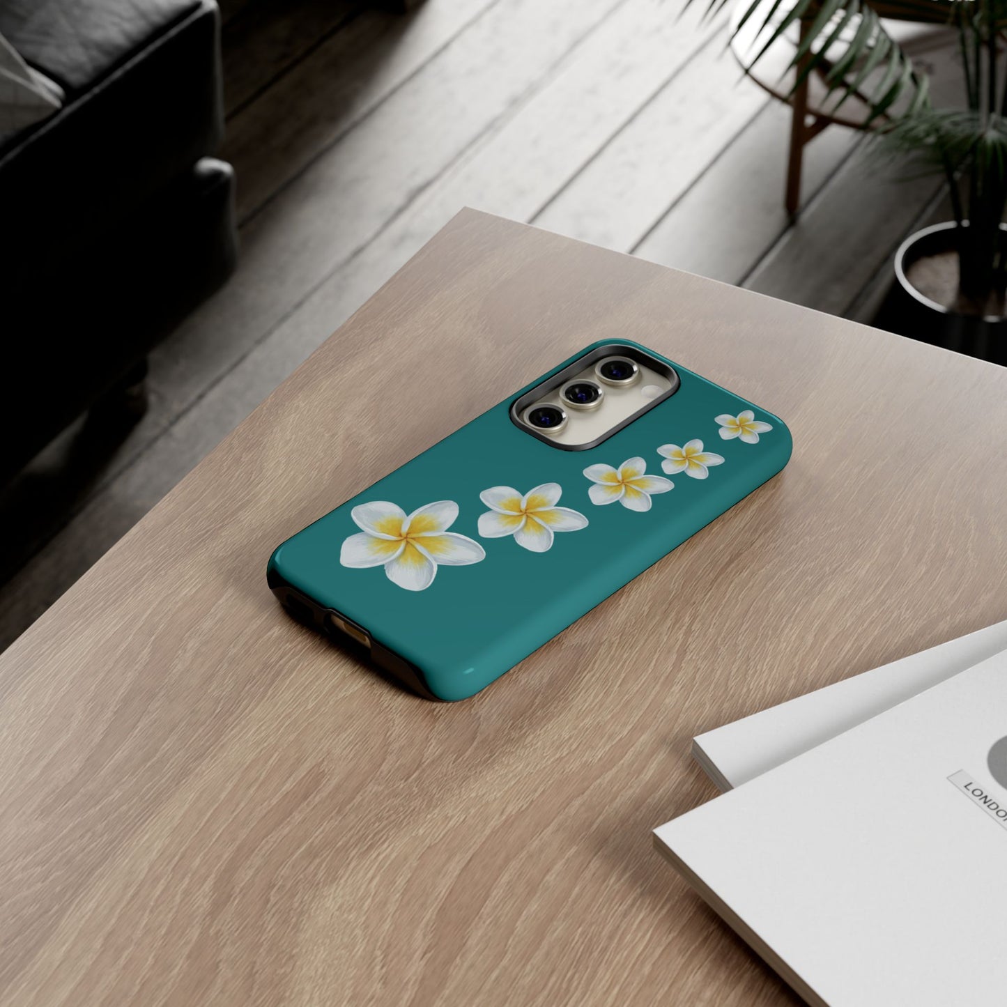 Flower Me Teal Durable Phone Case