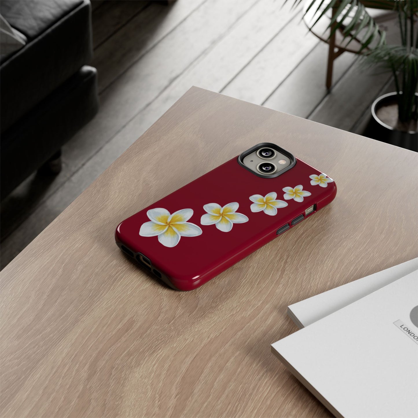 Flower Me Burgundy Durable Phone Case