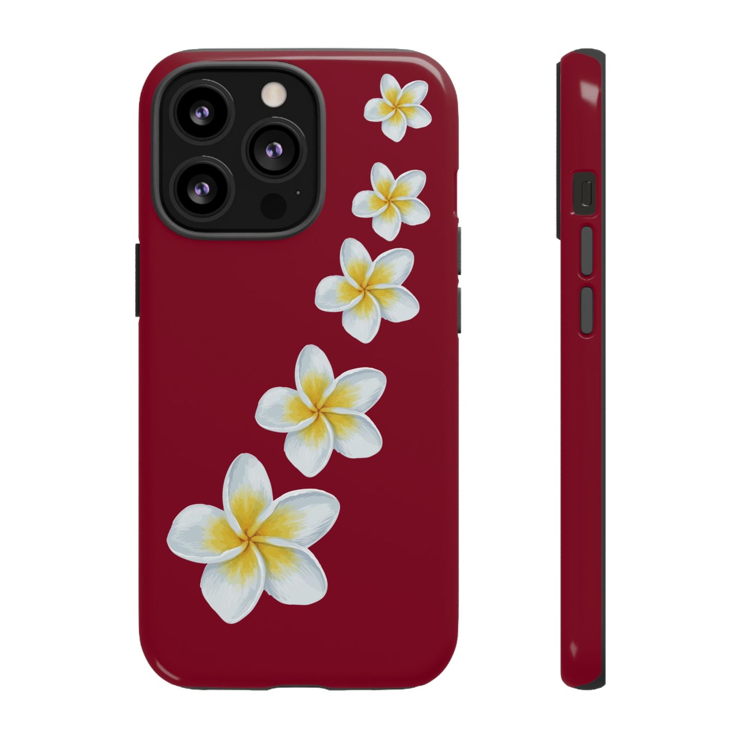 Flower Me Burgundy Durable Phone Case