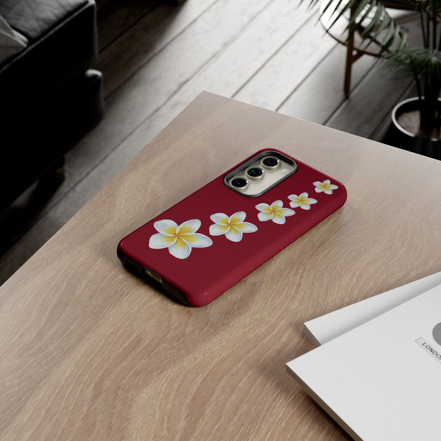 Flower Me Burgundy Durable Phone Case