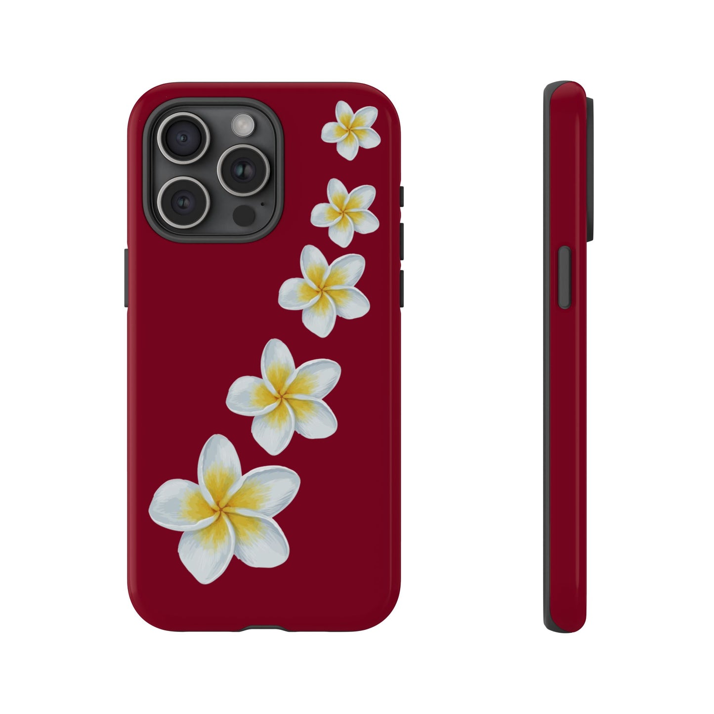 Flower Me Burgundy Durable Phone Case