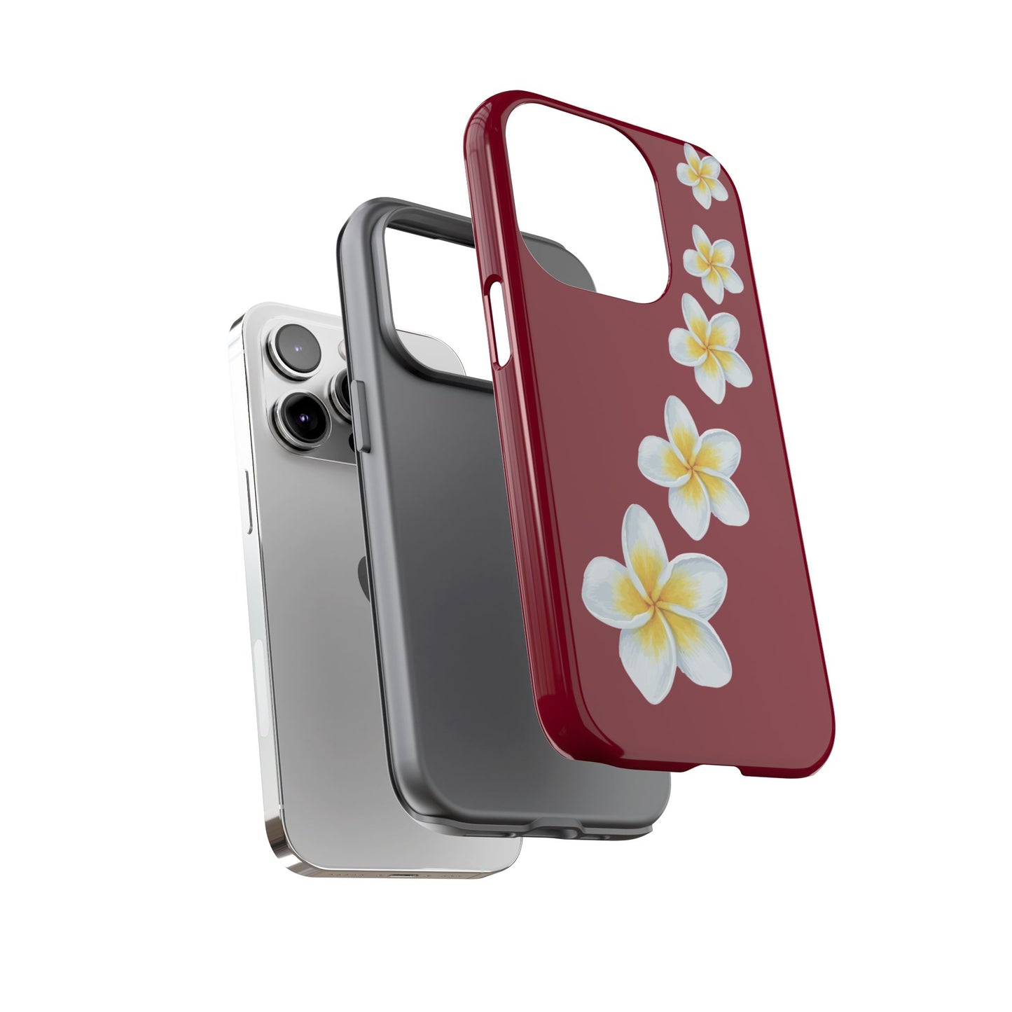 Flower Me Burgundy Durable Phone Case