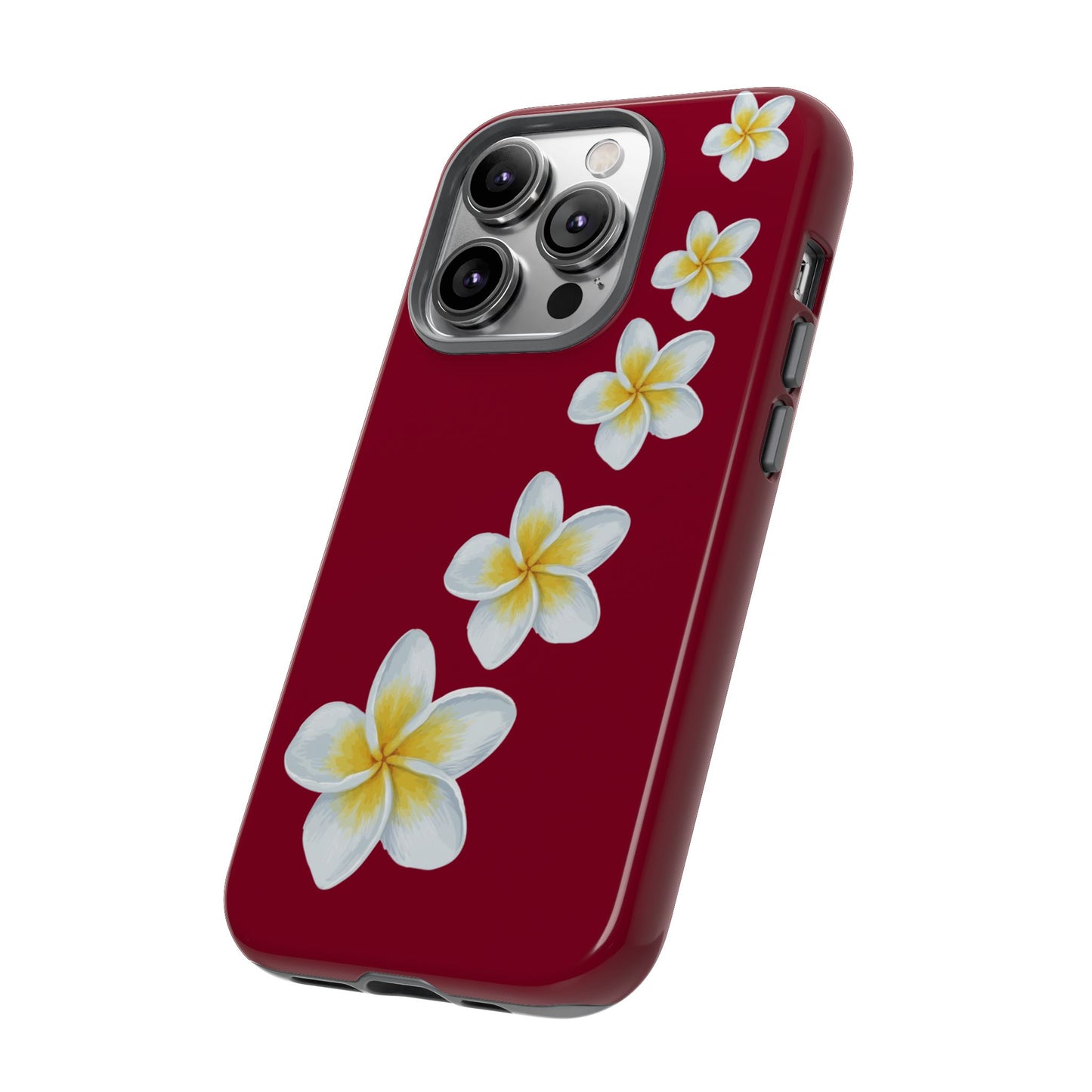Flower Me Burgundy Durable Phone Case