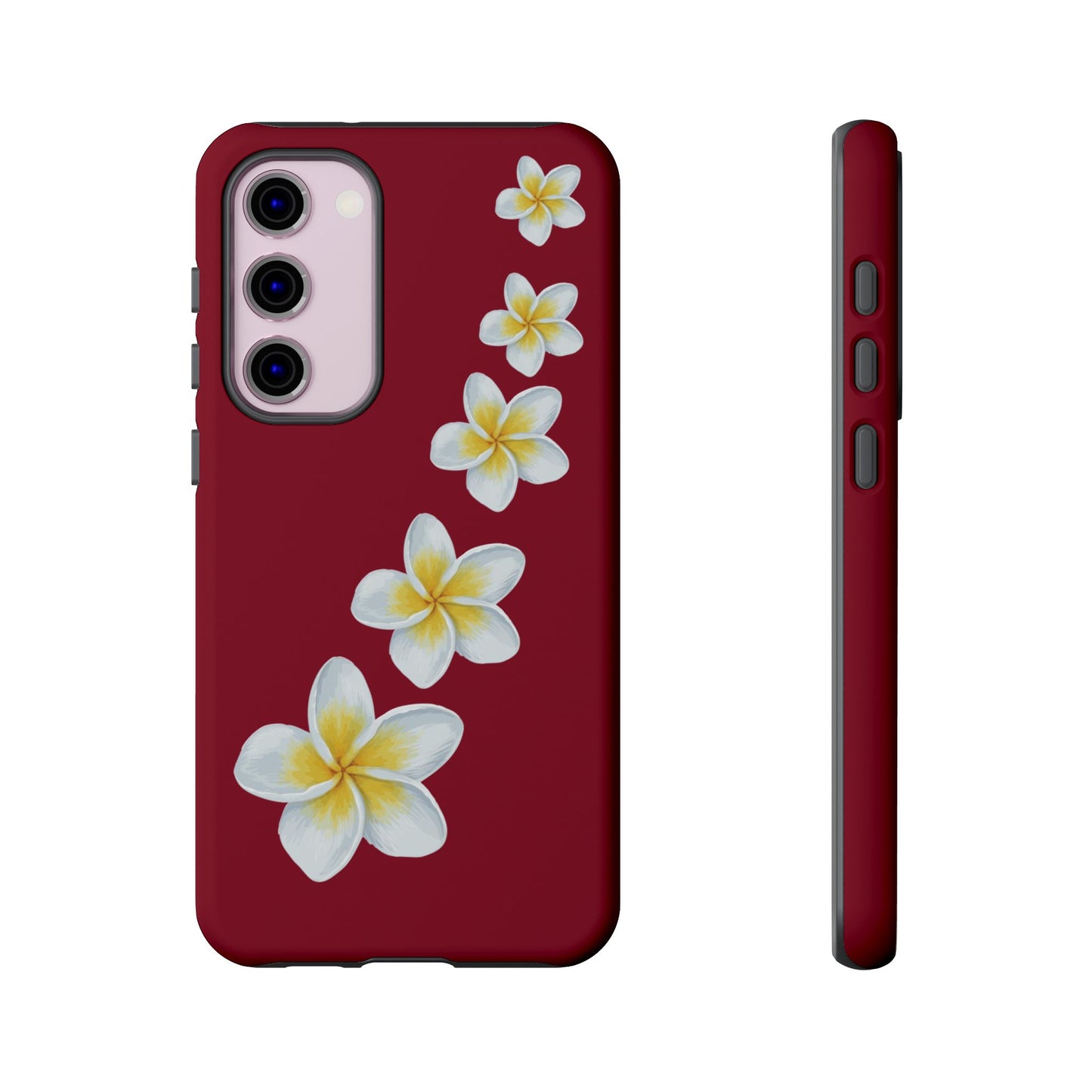 Flower Me Burgundy Durable Phone Case