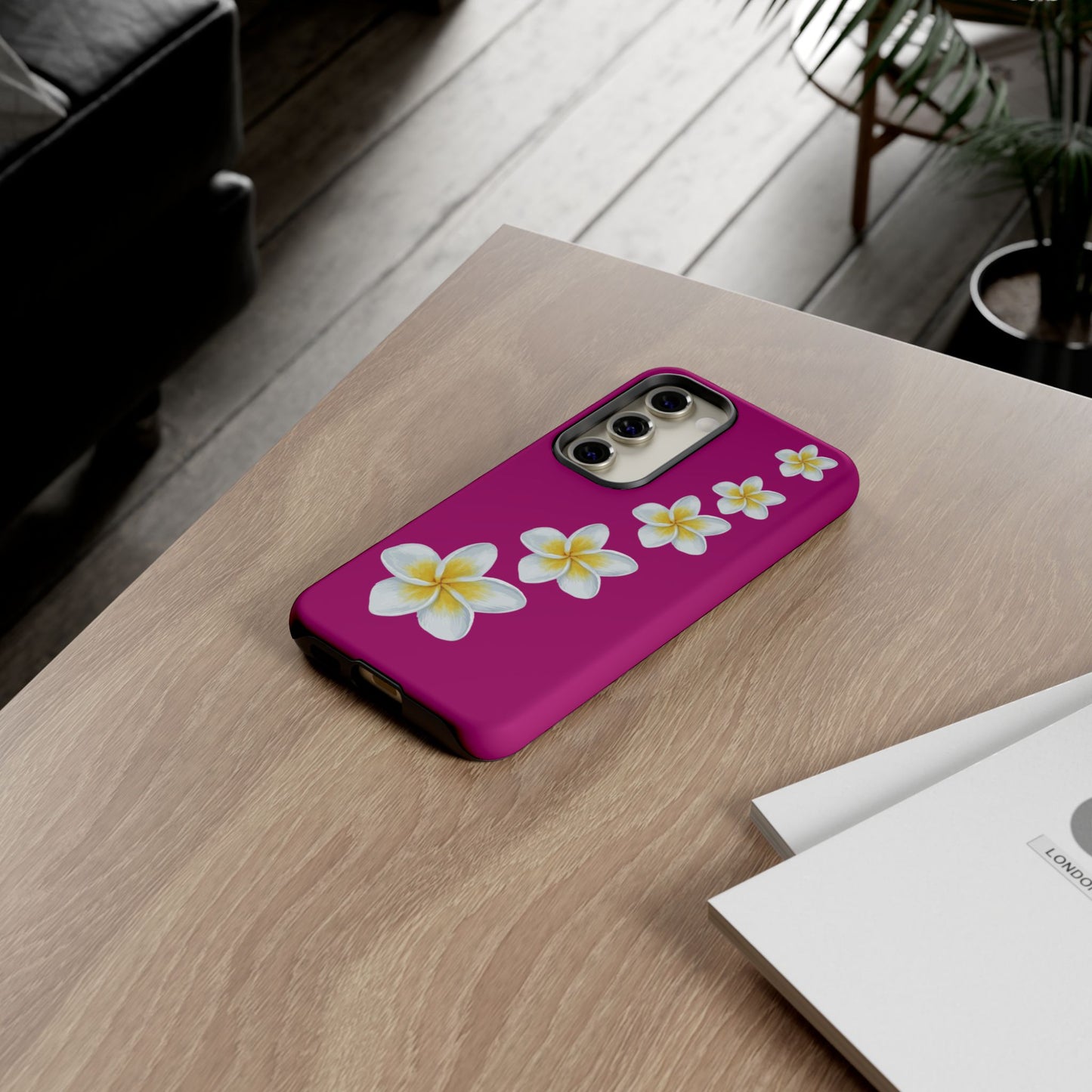 Flower Me Fuchsia Durable Phone Case