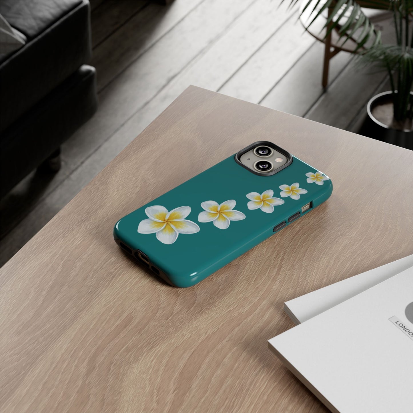 Flower Me Teal Durable Phone Case
