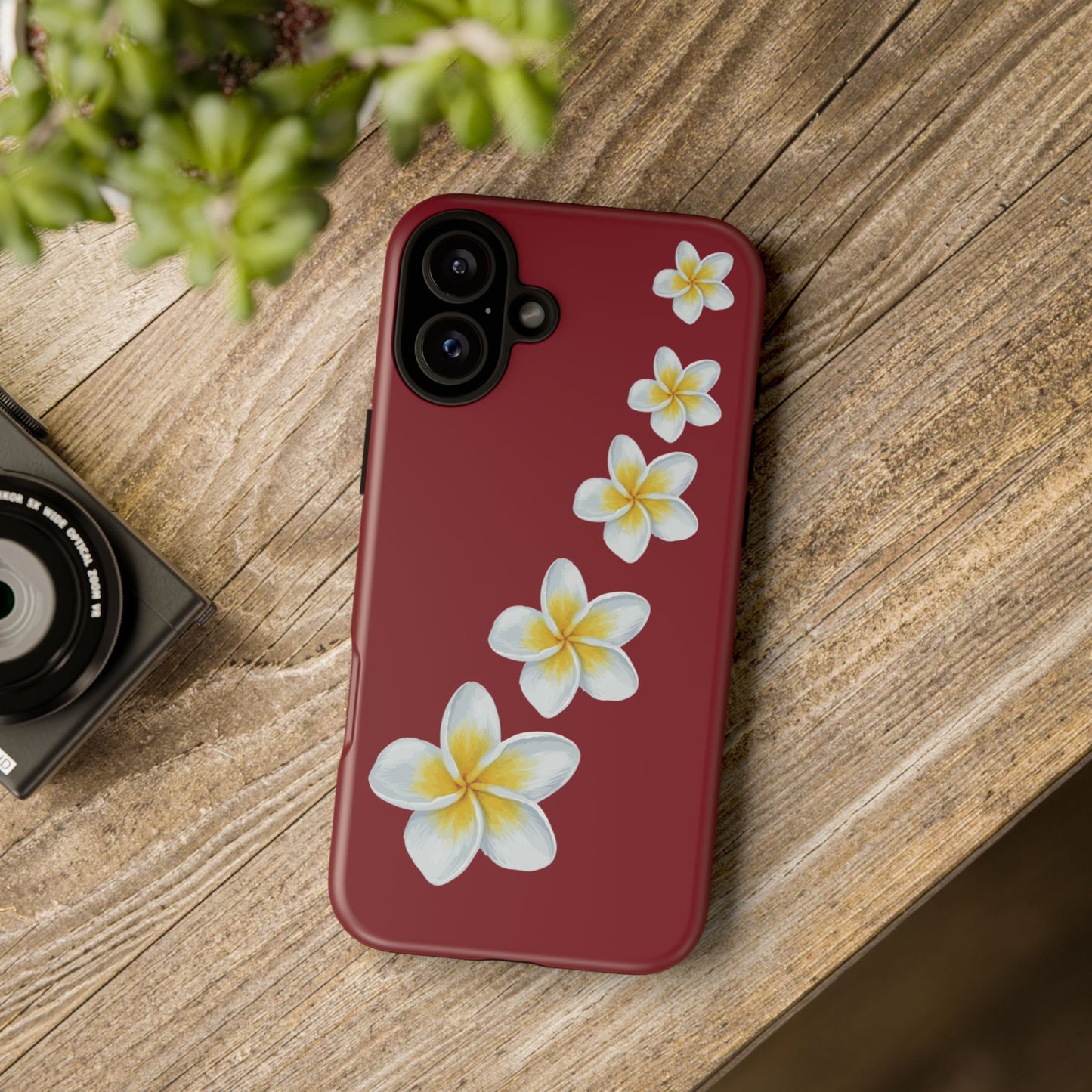 Flower Me Burgundy Durable Phone Case