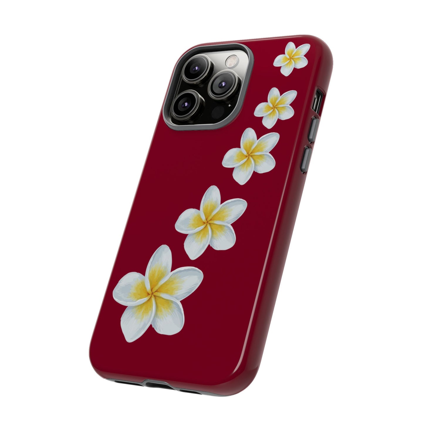 Flower Me Burgundy Durable Phone Case