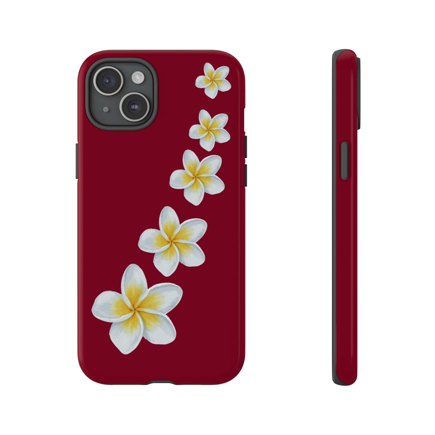 Flower Me Burgundy Durable Phone Case