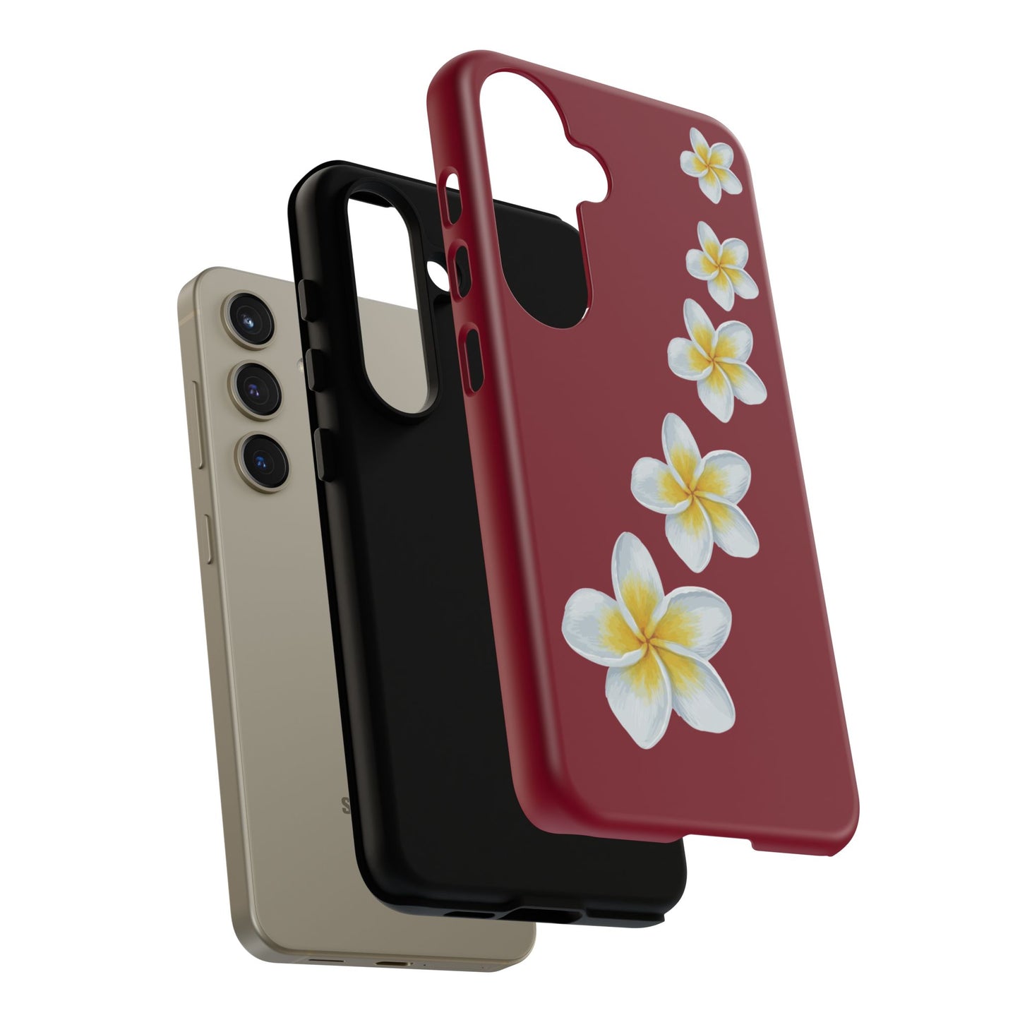 Flower Me Burgundy Durable Phone Case