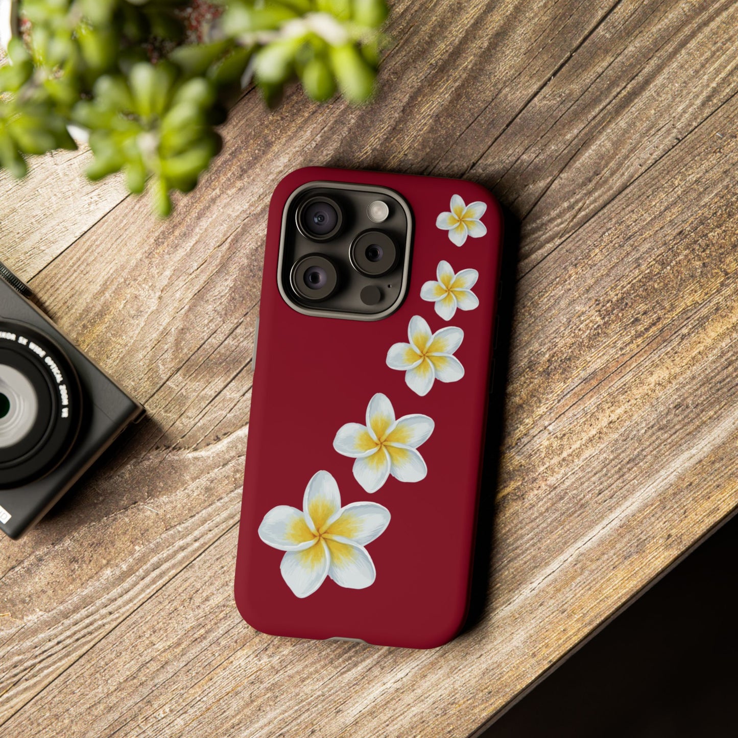 Flower Me Burgundy Durable Phone Case