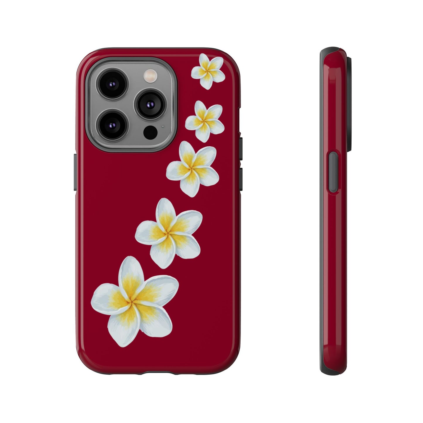 Flower Me Burgundy Durable Phone Case