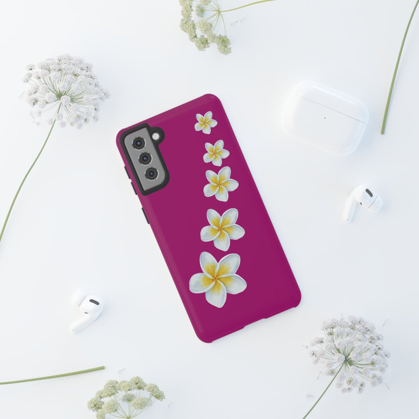 Flower Me Fuchsia Durable Phone Case