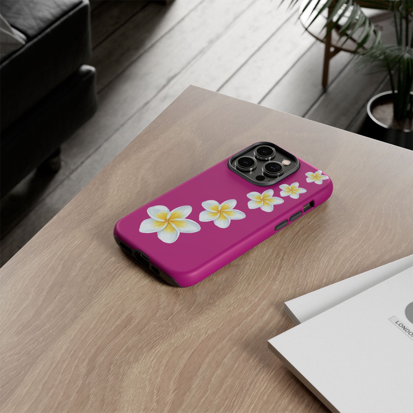 Flower Me Fuchsia Durable Phone Case