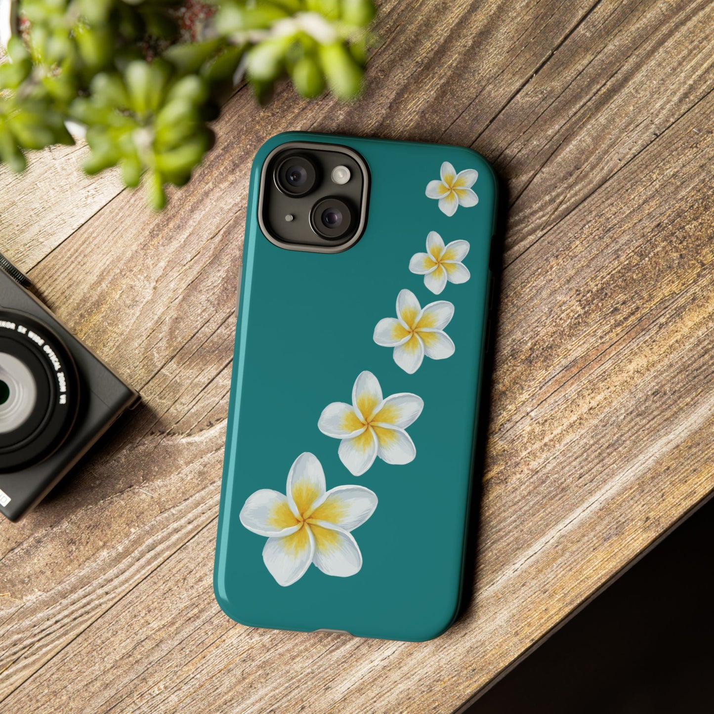 Flower Me Teal Durable Phone Case