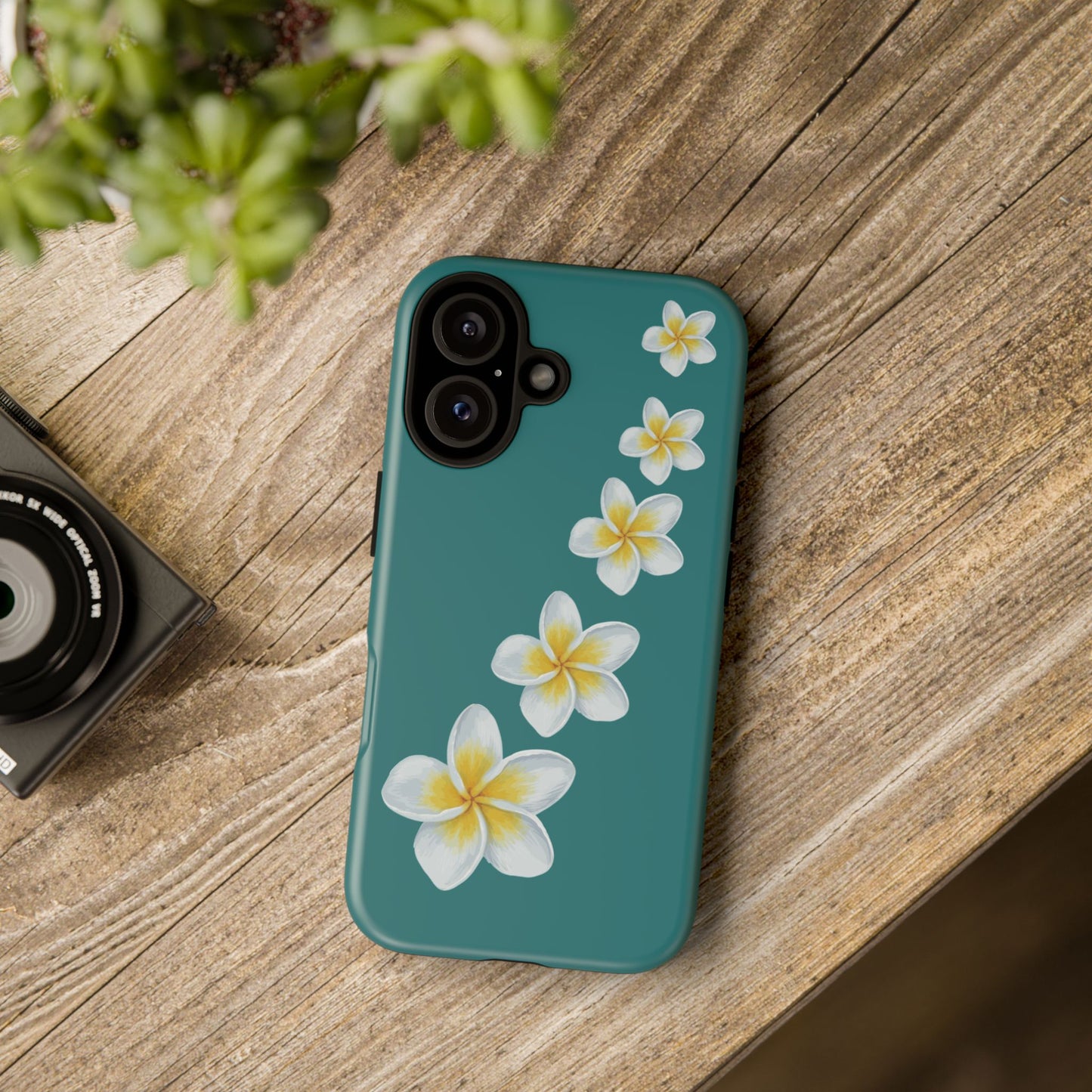Flower Me Teal Durable Phone Case