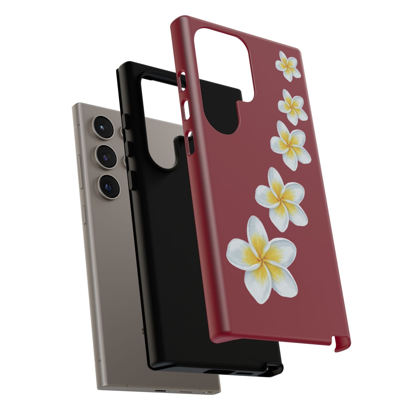 Flower Me Burgundy Durable Phone Case