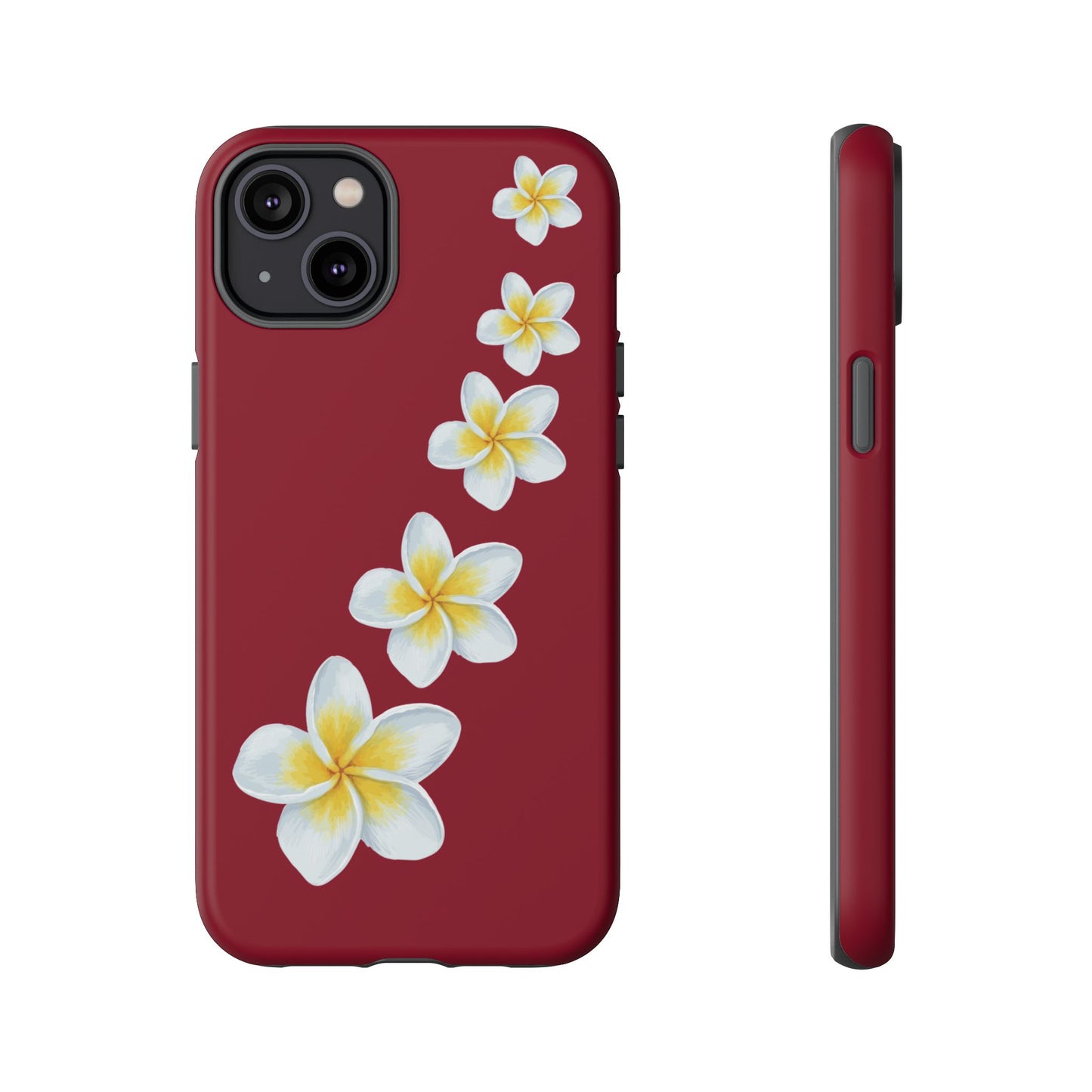 Flower Me Burgundy Durable Phone Case