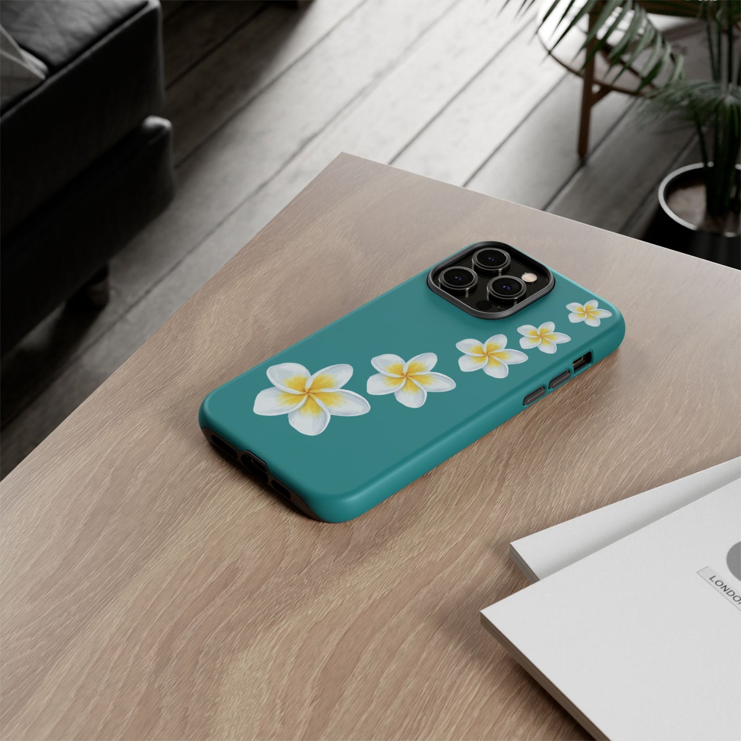 Flower Me Teal Durable Phone Case