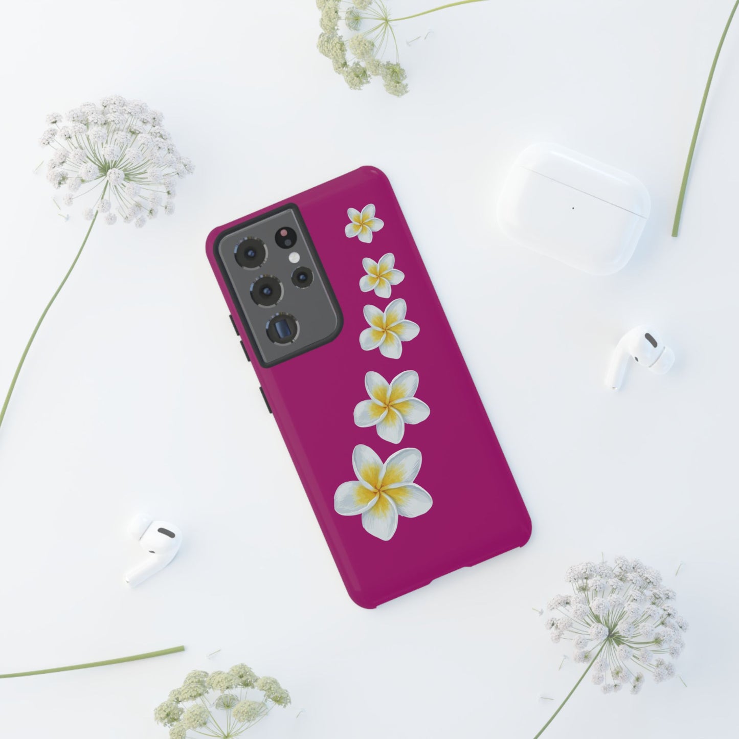 Flower Me Fuchsia Durable Phone Case