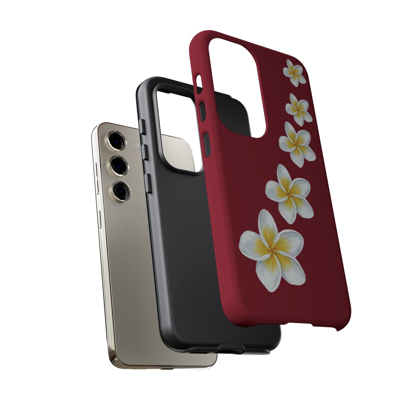 Flower Me Burgundy Durable Phone Case