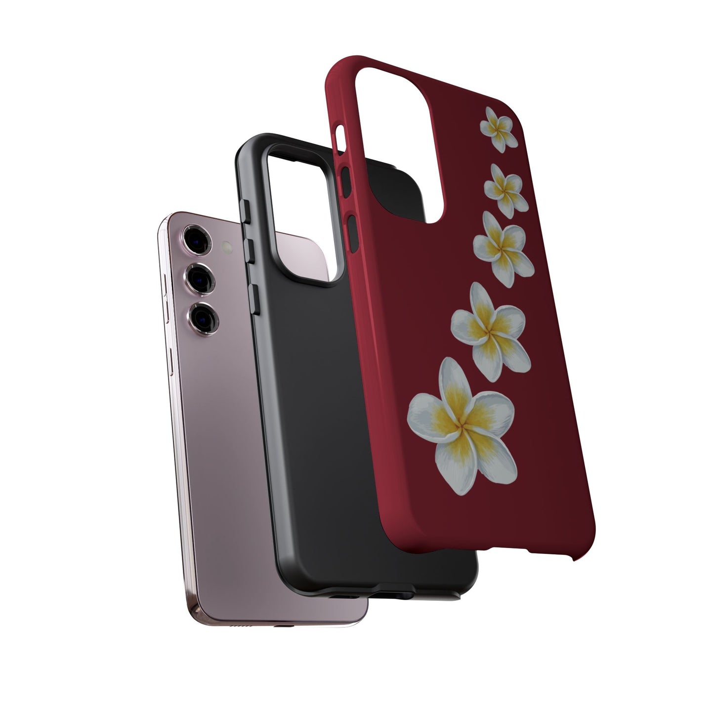 Flower Me Burgundy Durable Phone Case