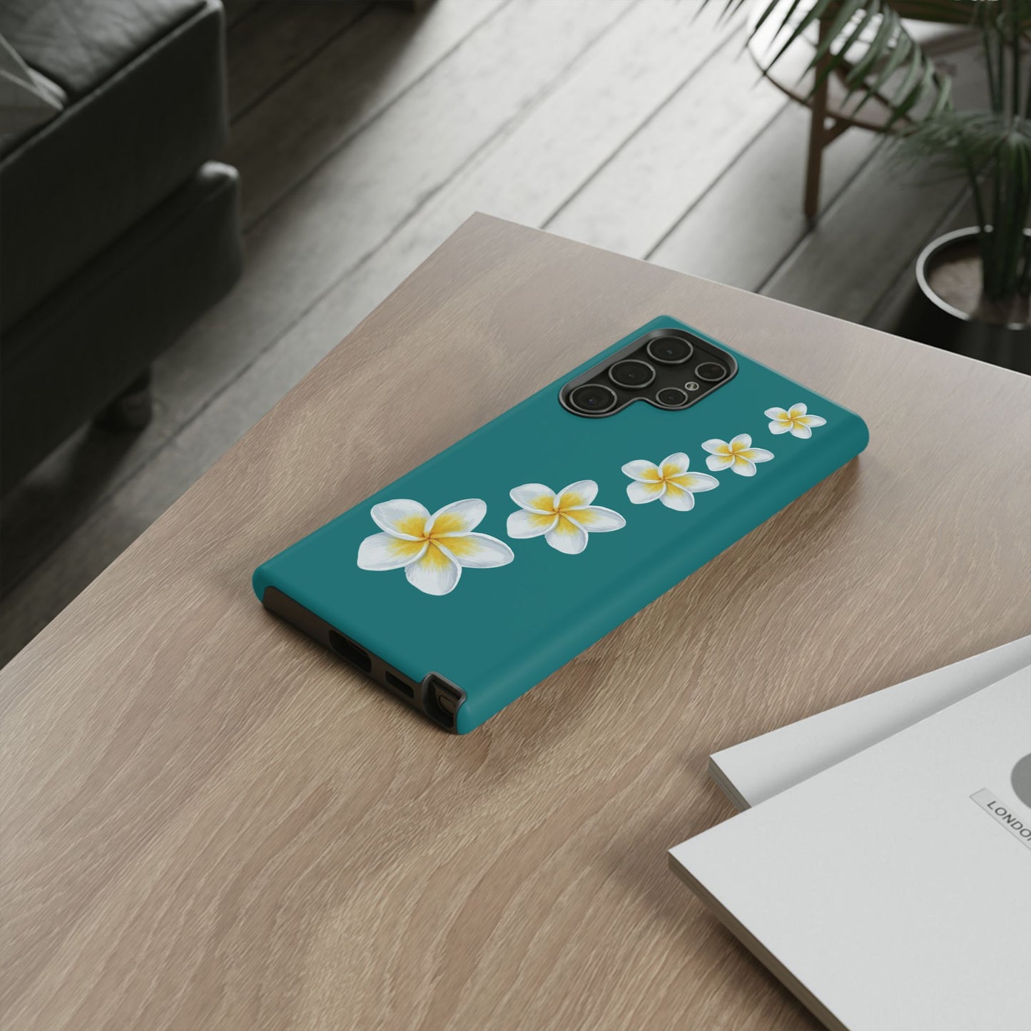 Flower Me Teal Durable Phone Case