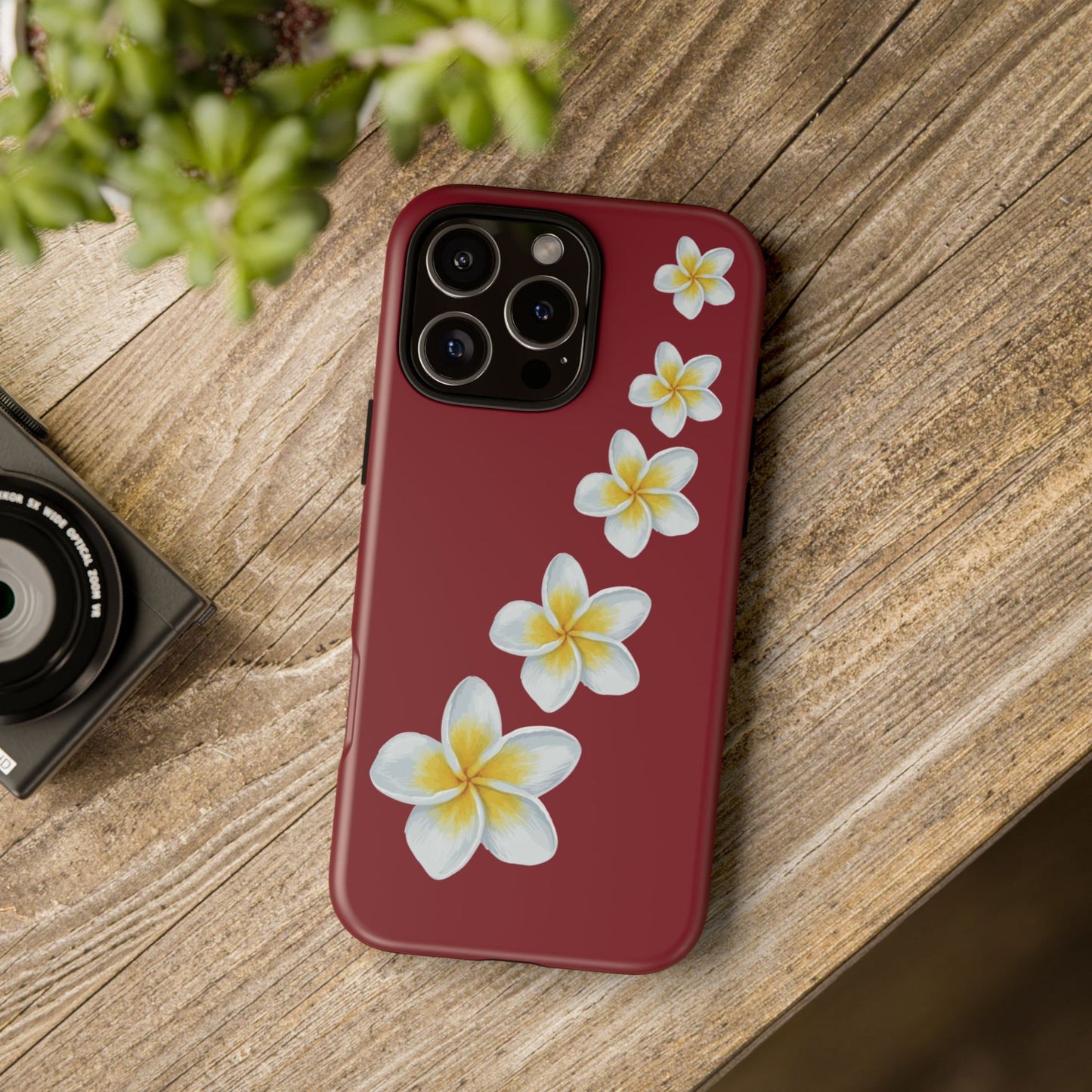 Flower Me Burgundy Durable Phone Case