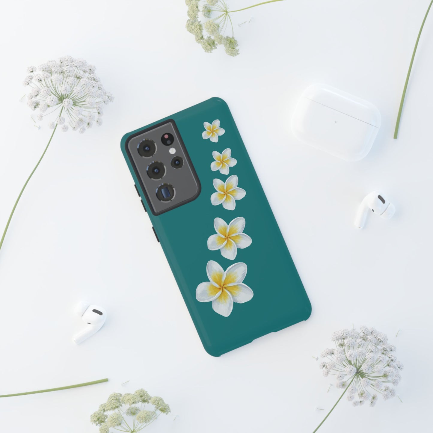 Flower Me Teal Durable Phone Case