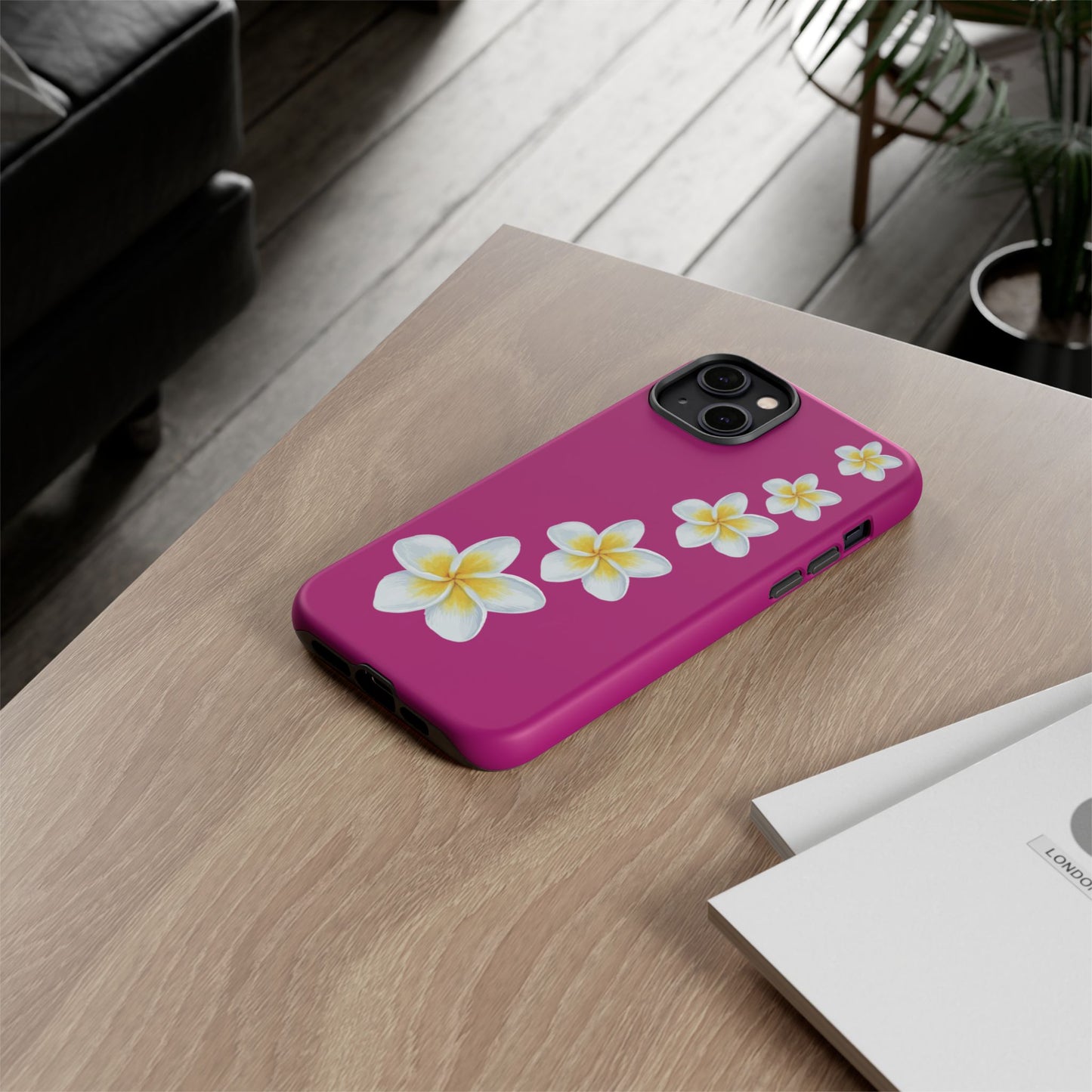 Flower Me Fuchsia Durable Phone Case