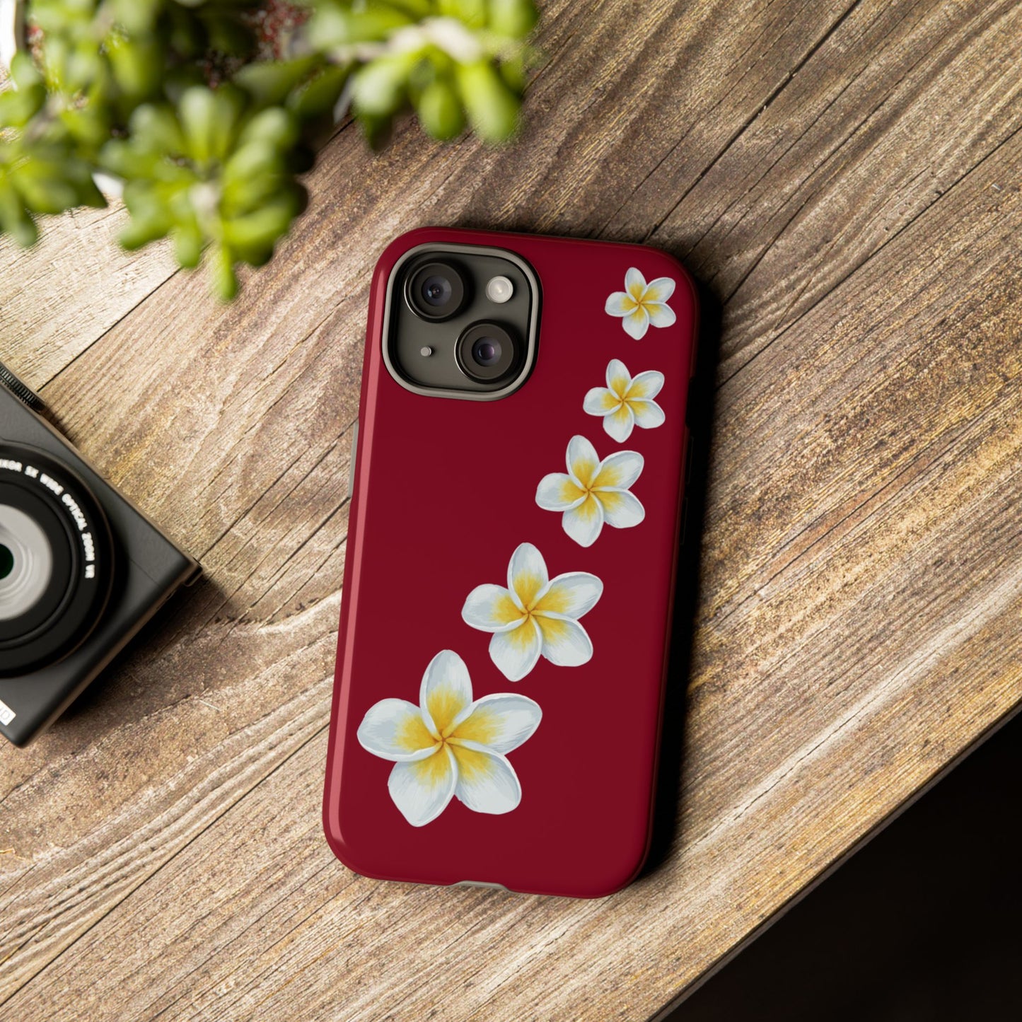 Flower Me Burgundy Durable Phone Case