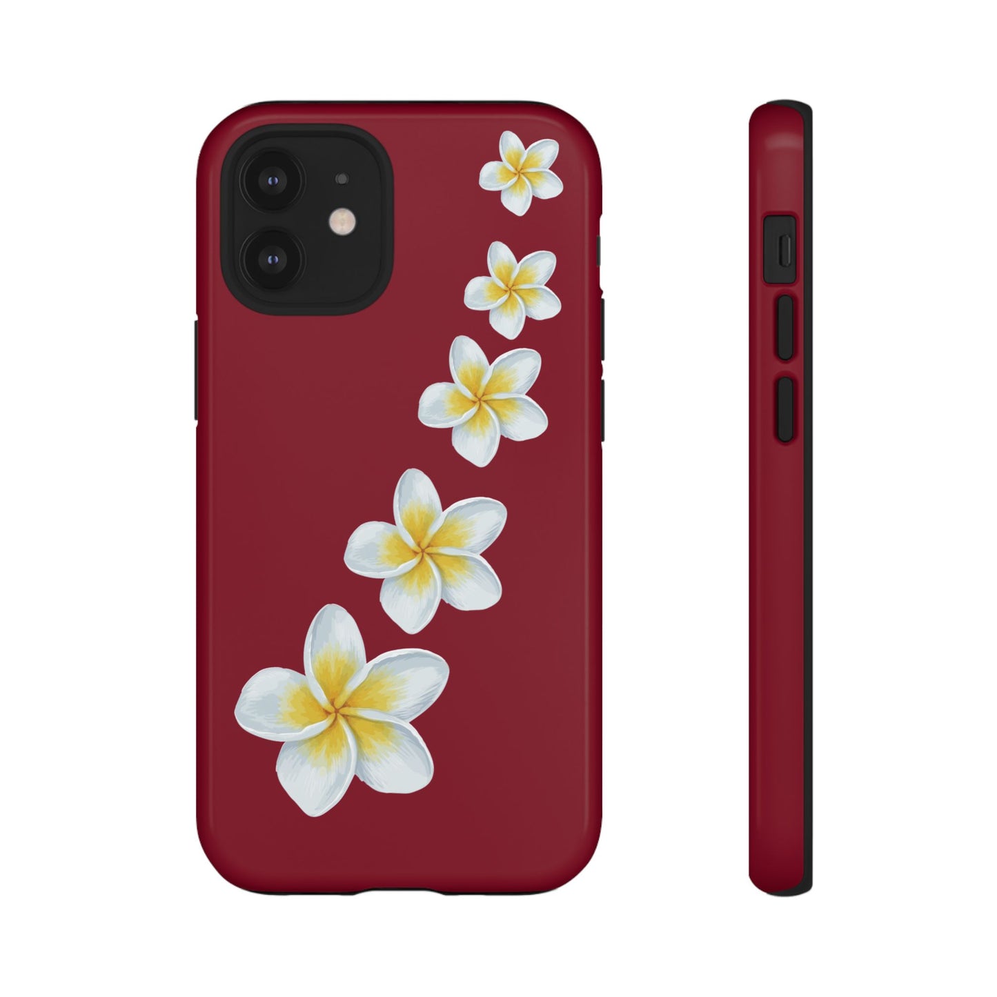 Flower Me Burgundy Durable Phone Case